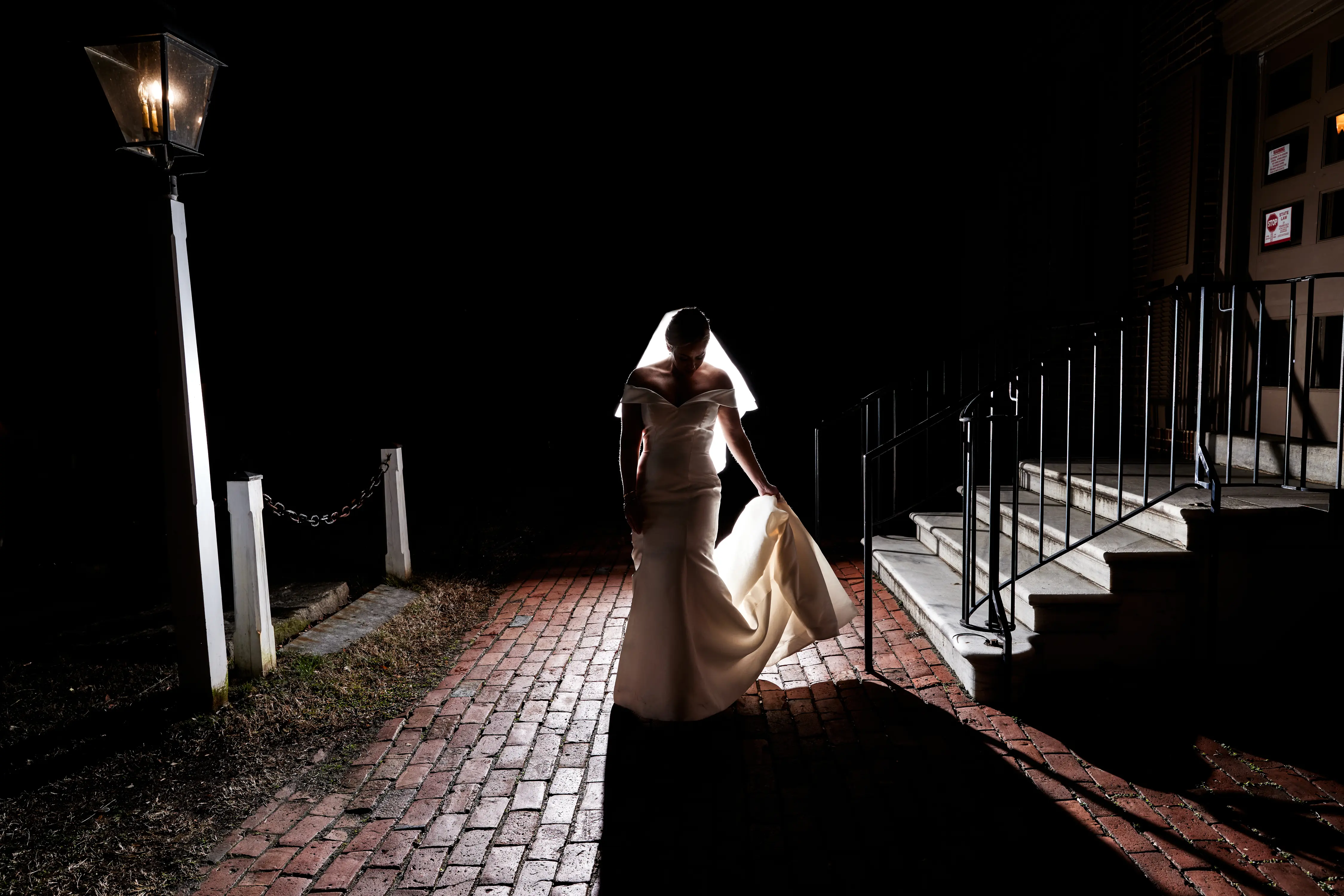 Bride in Wedding Gown with Dark Background Called Josie by Rebecca Ingram.