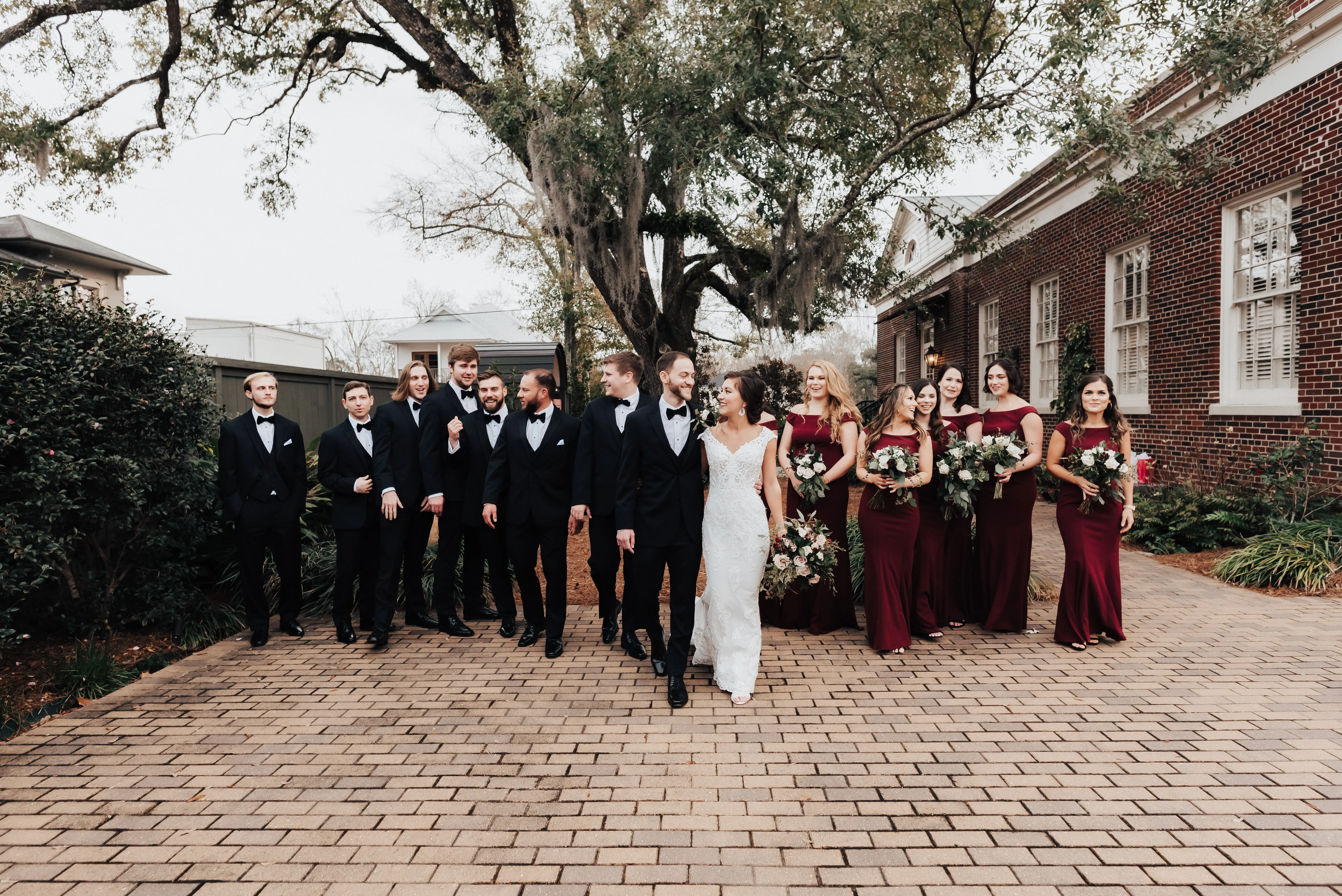 Groom With Bride Wearing Sheath Lace Wedding Dress Celeste By Maggie Sottero