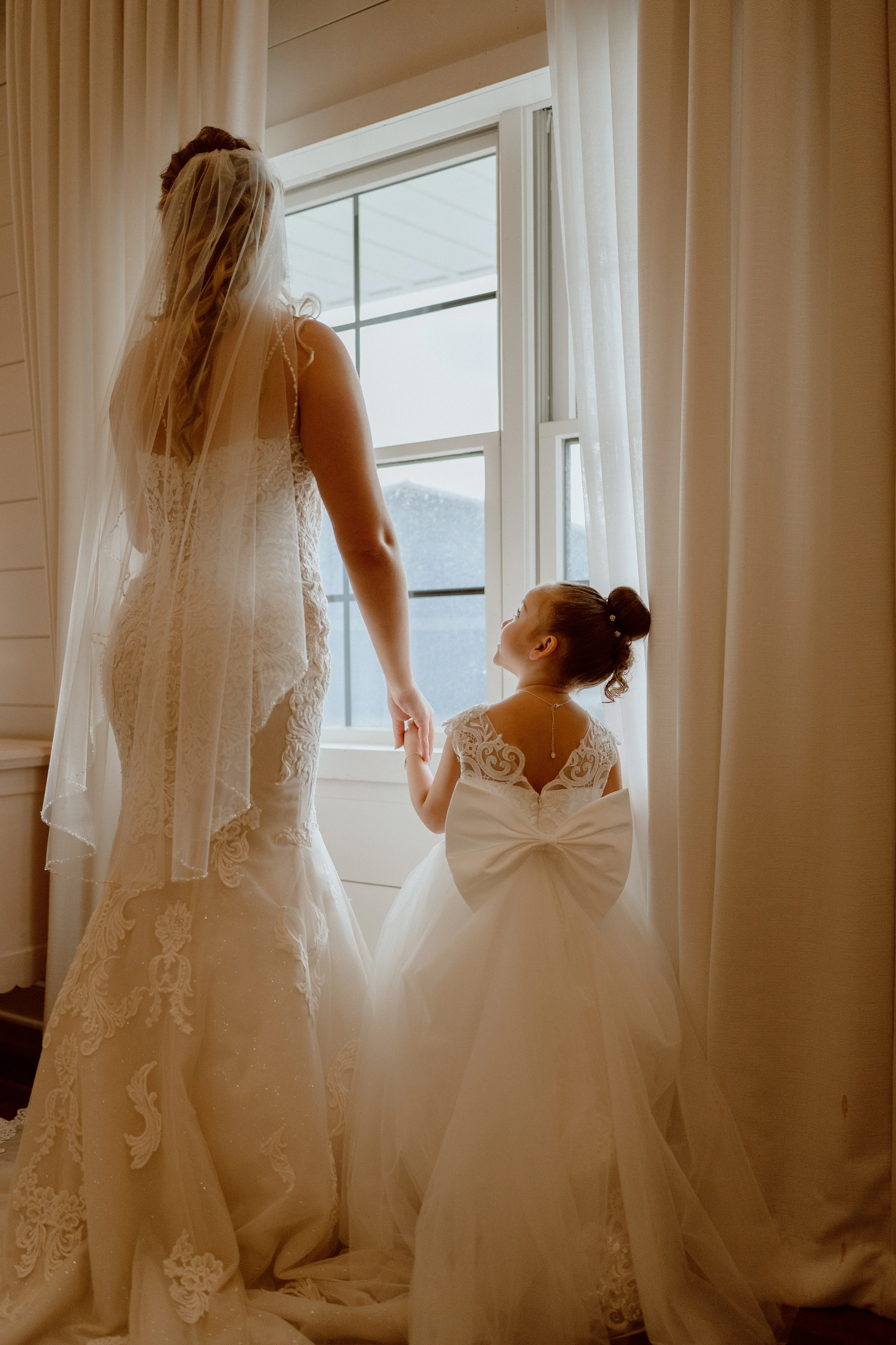 Real Bride in Sparkly Lace Fit-and-Flare Bridal Dress with Plunging Illusion Sweetheart Neckline Called Fiona by Maggie Sottero