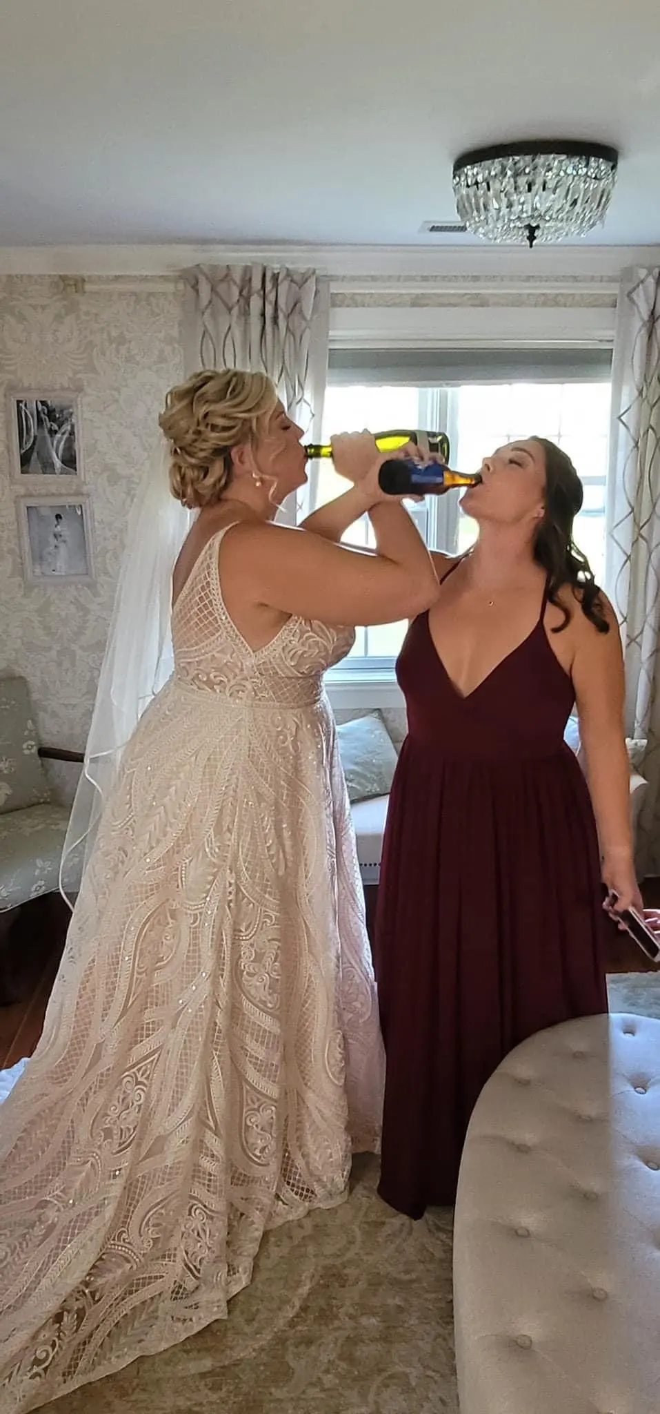 Bride In Unique A-Line Wedding Dress Called Roxanne By Sottero And Midgley With MOH