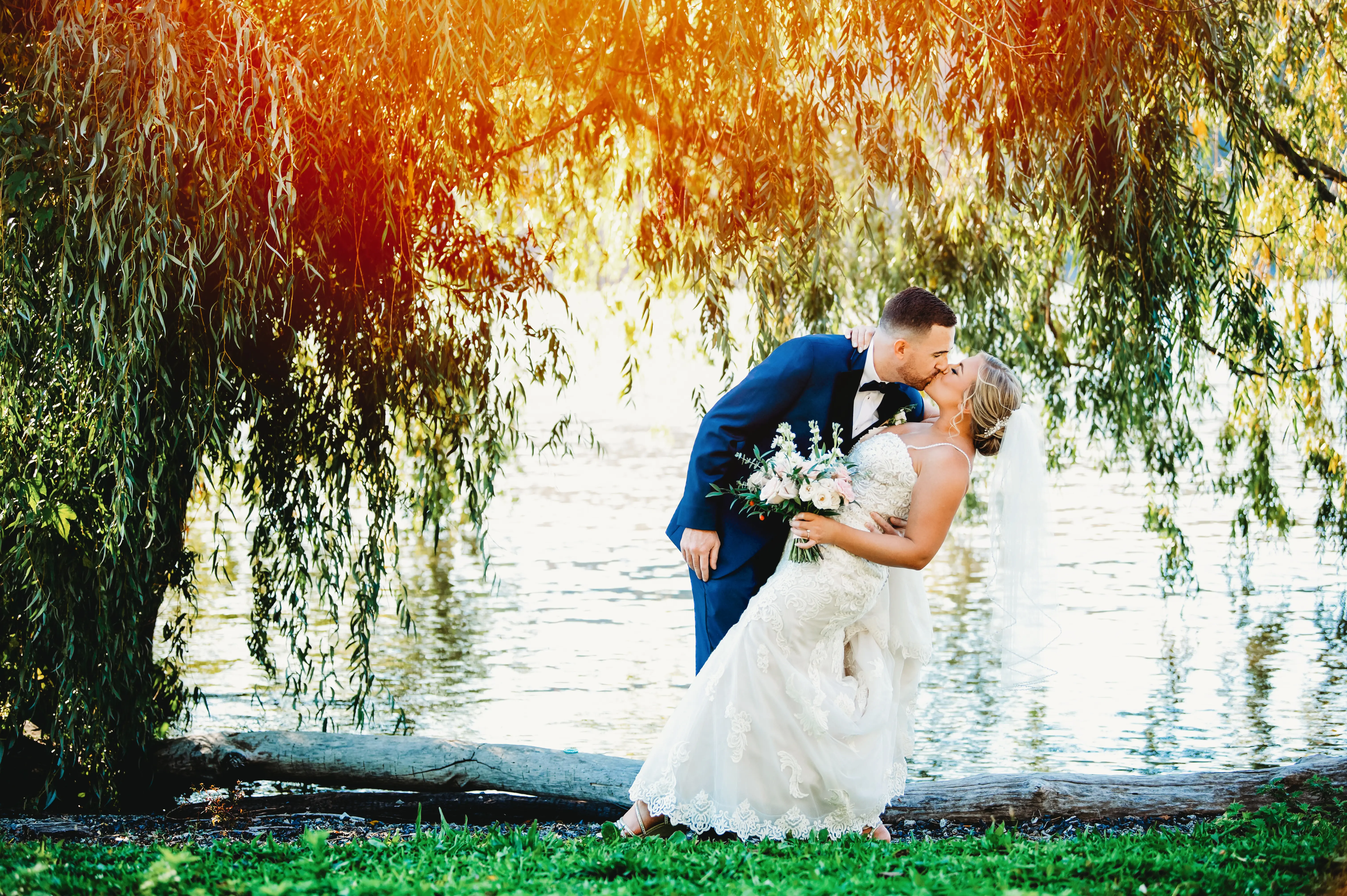Bride In Spaghetti Straps Sparkle Straps Fiona Maggie Sottero With Groom
