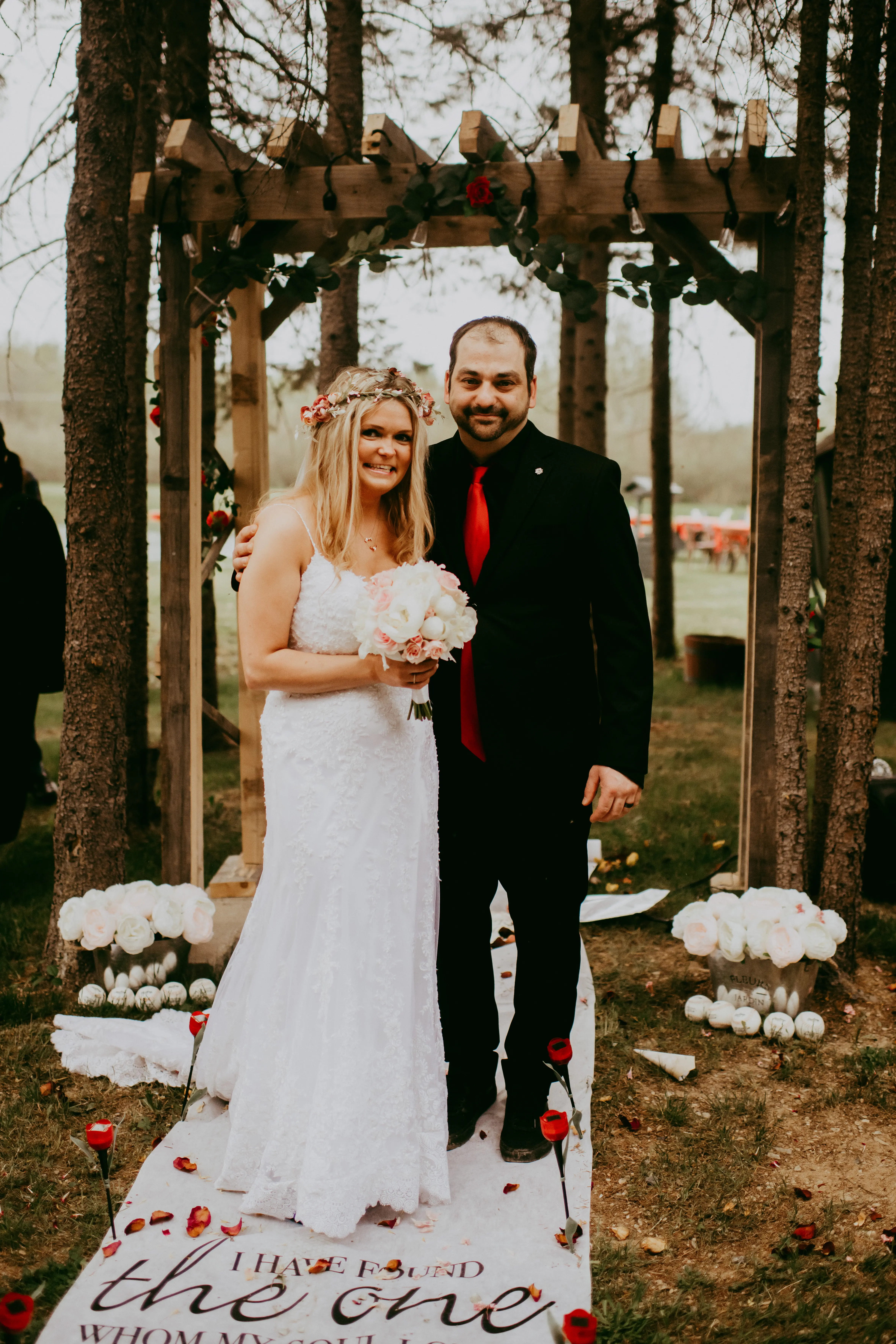 Real Bride wearing Vintage-inspired lace wedding dress called Nola by Maggie Sottero.