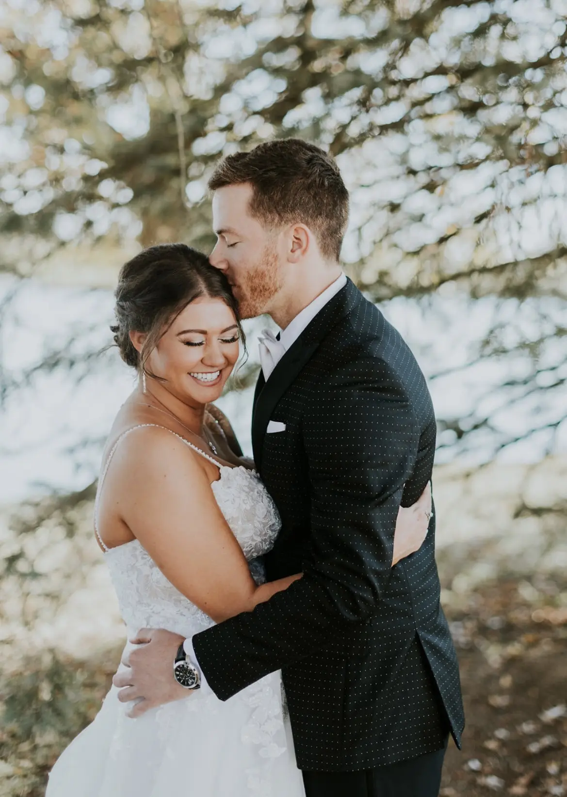 Groom With Bride Wearing Cold Shoulder Princess Wedding Gown Stevie By Maggie Sottero