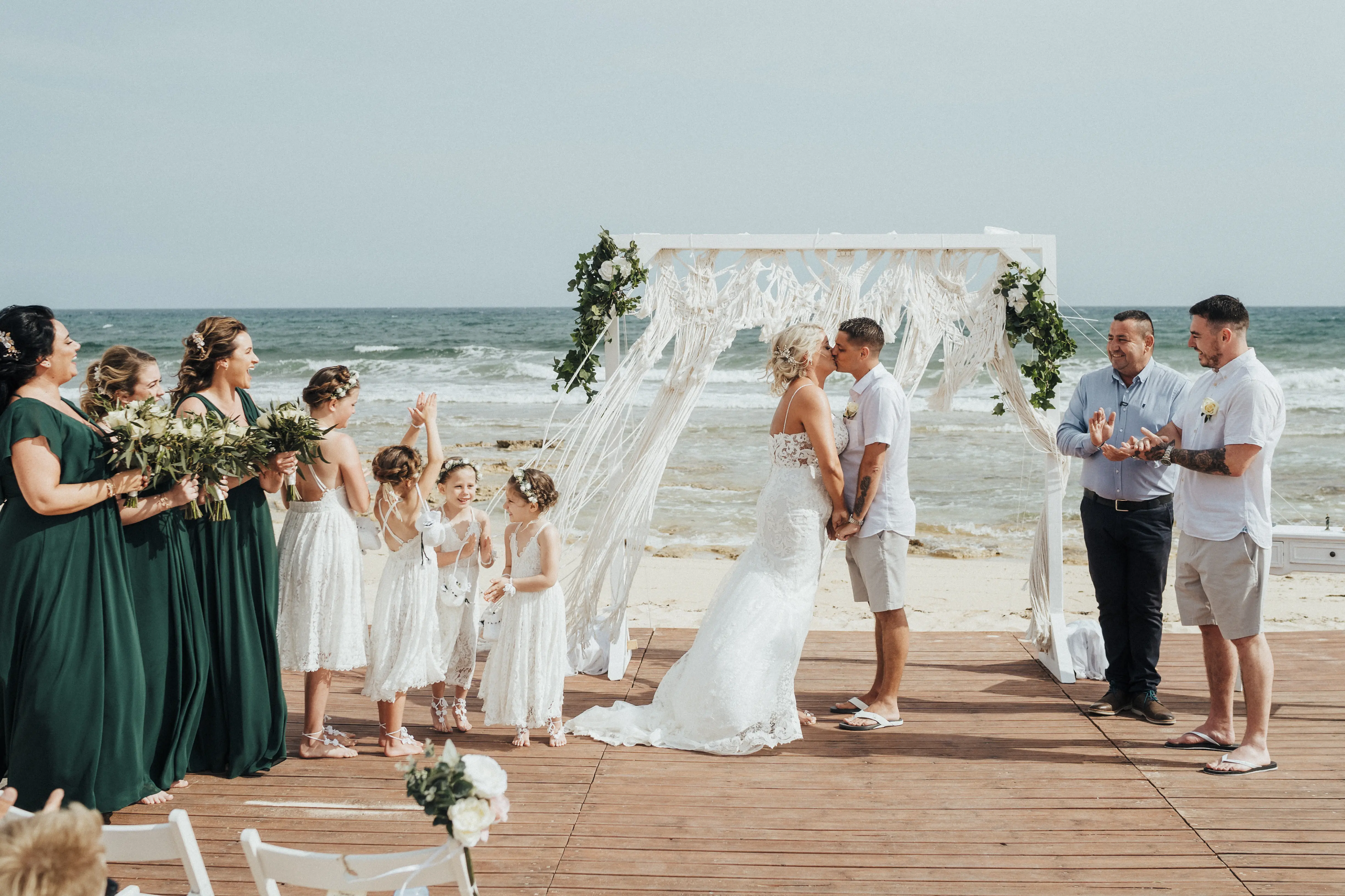 Bride In Lace Sheath Tuscany Lynette Maggie Sottero With Guests
