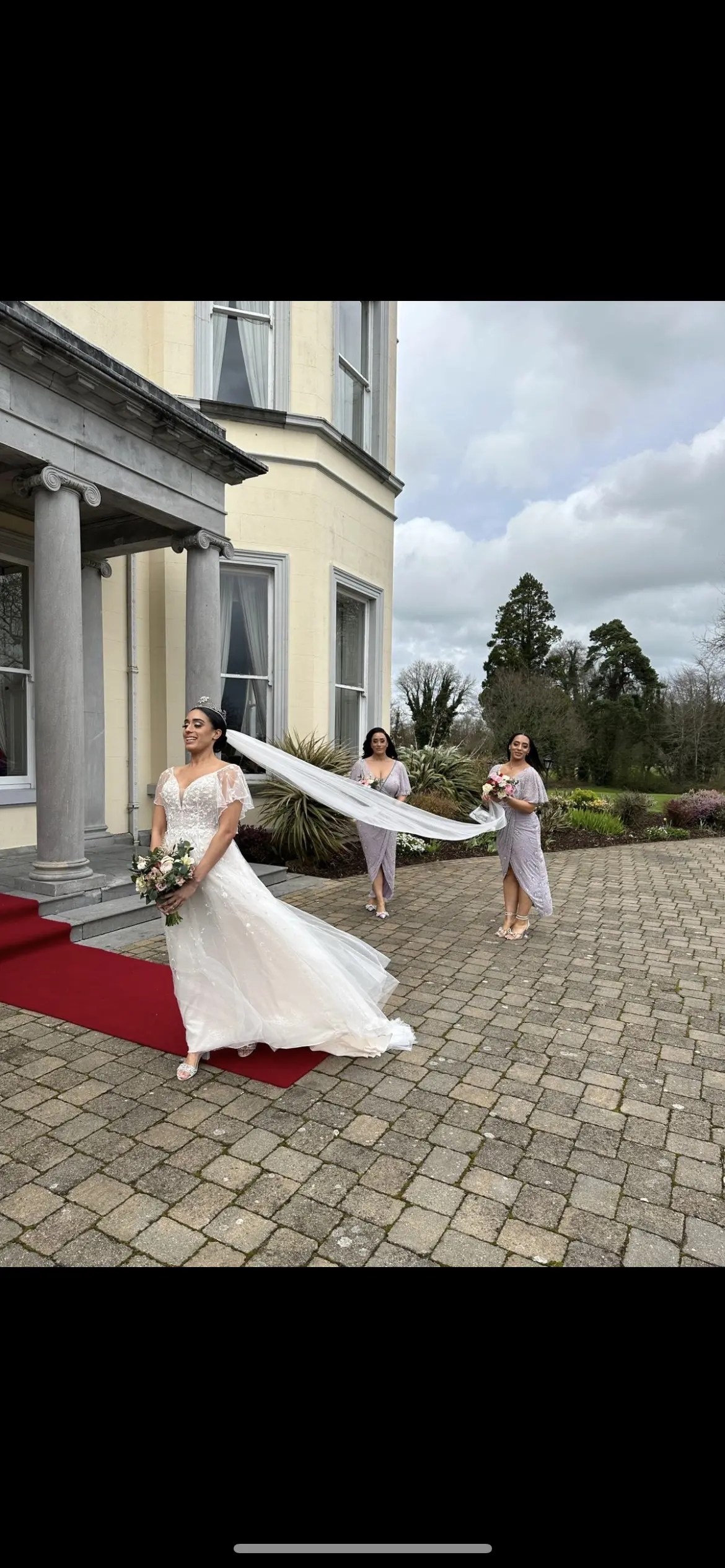 Bride In Wedding Dress With Flutter Sleeves Called Paige By Maggie Sottero