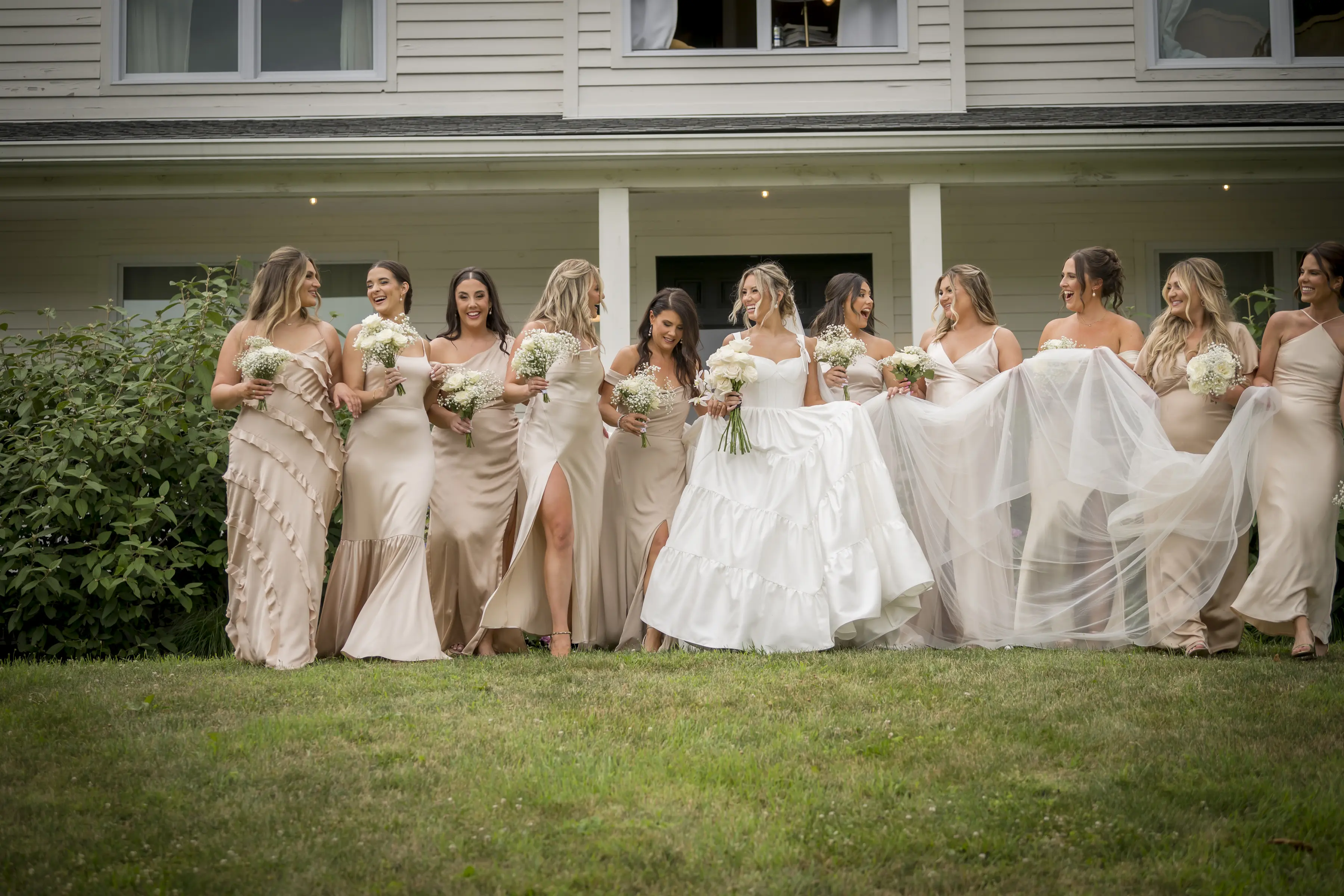 Bride wearing Talitha by Sottero and Midgley with her bridesmaids