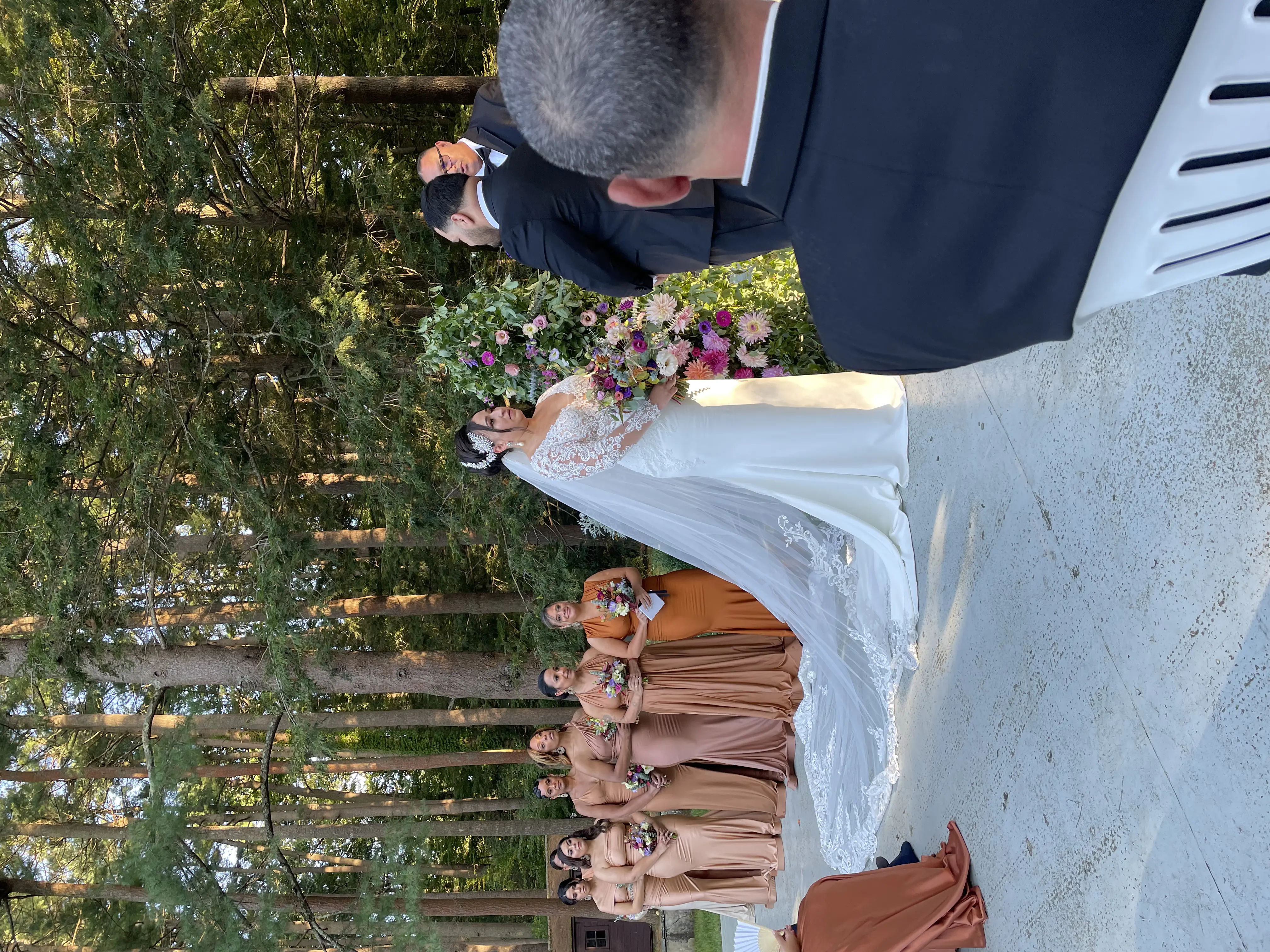 Groom With Bride Wearing Sheath Lace Long Sleeve Wedding Dress Althea By Maggie Sottero