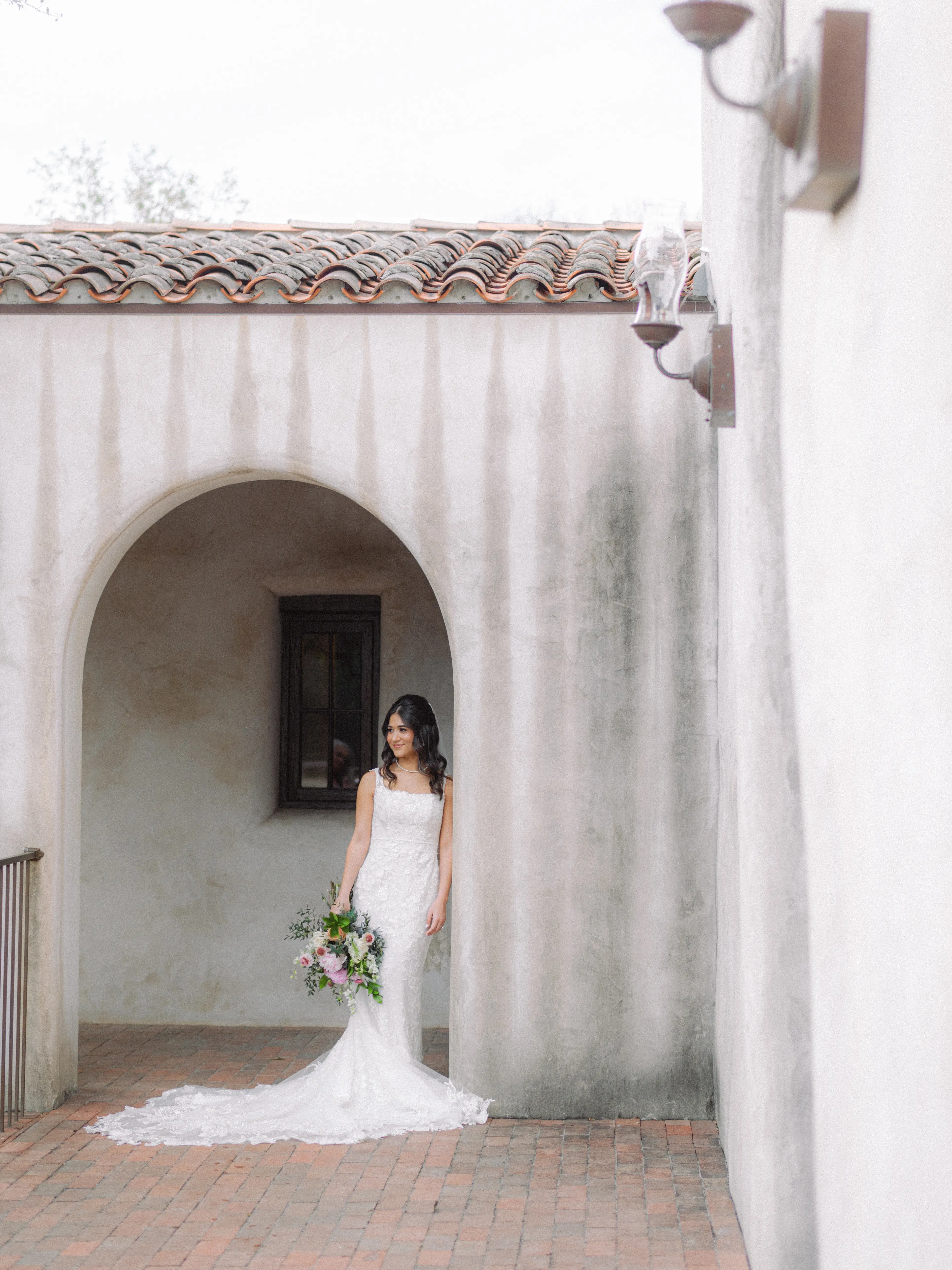 Bride In Lace Square Neck Wedding Dress Called Albany By Maggie Sottero