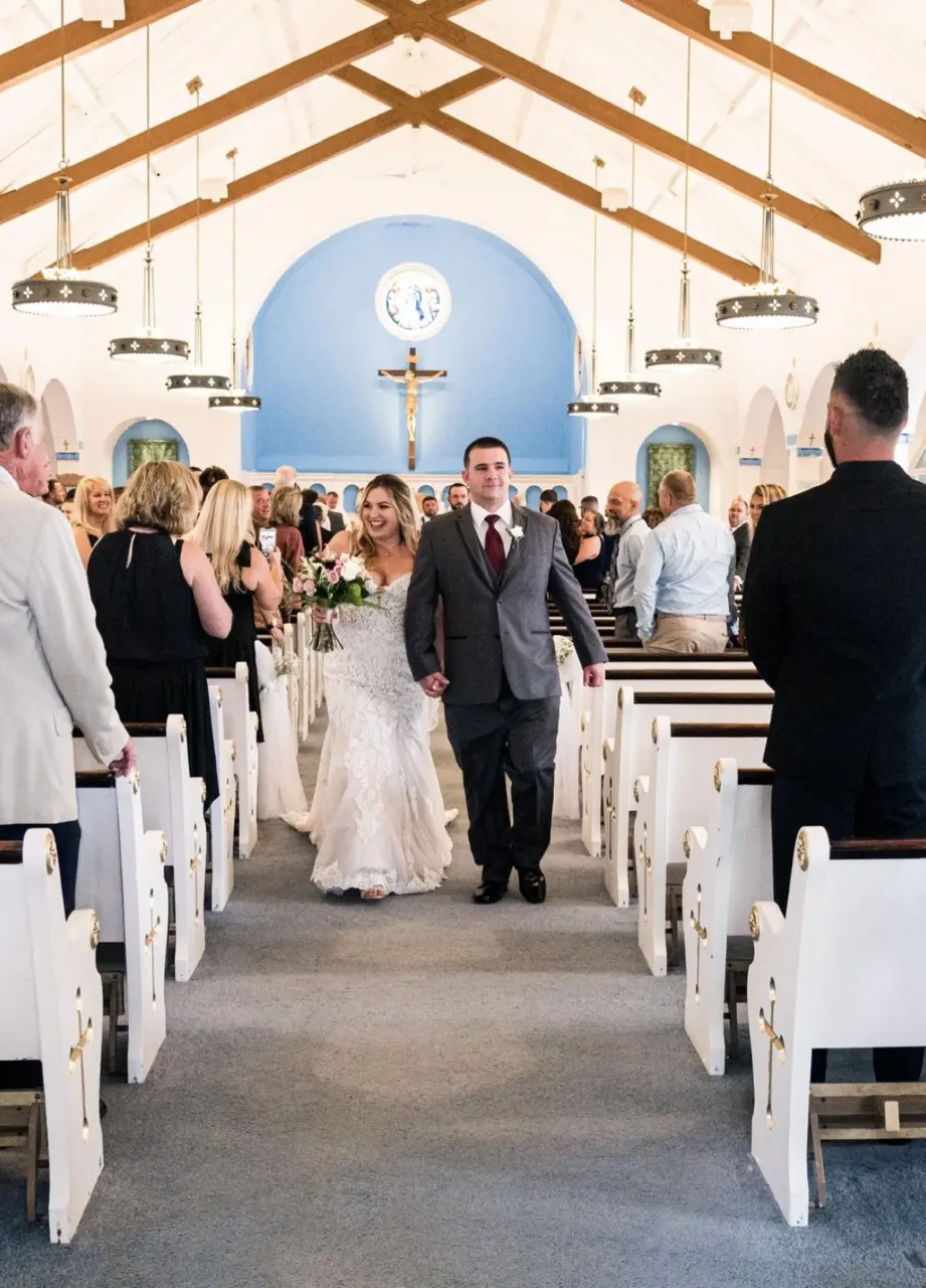 Real Bride in Sparkly Lace Fit-and-Flare Bridal Dress with Plunging Illusion Sweetheart Neckline Called Fiona by Maggie Sottero