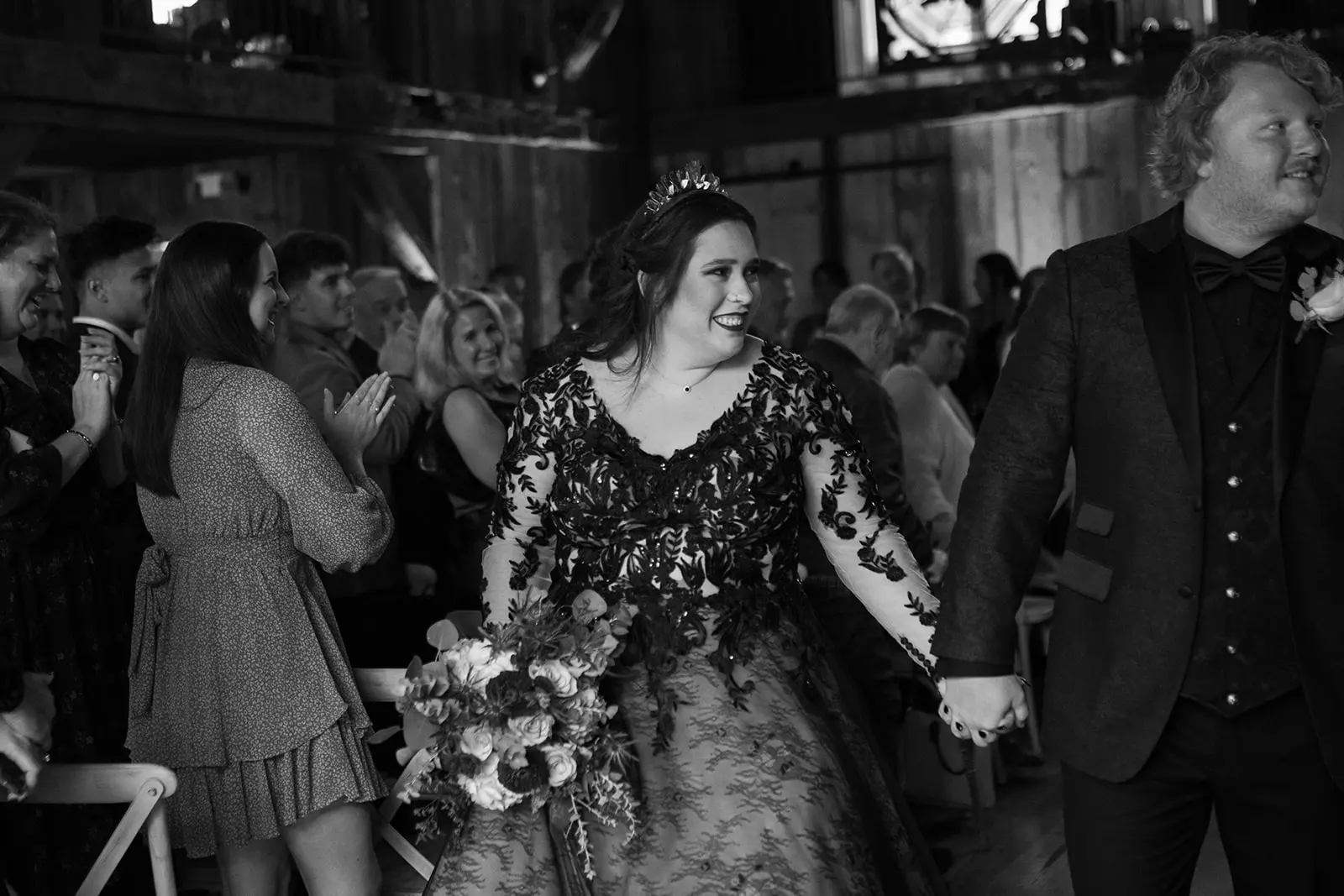 Bride In Black Wedding Dress Called Zander By Sottero And Midgely With Groom