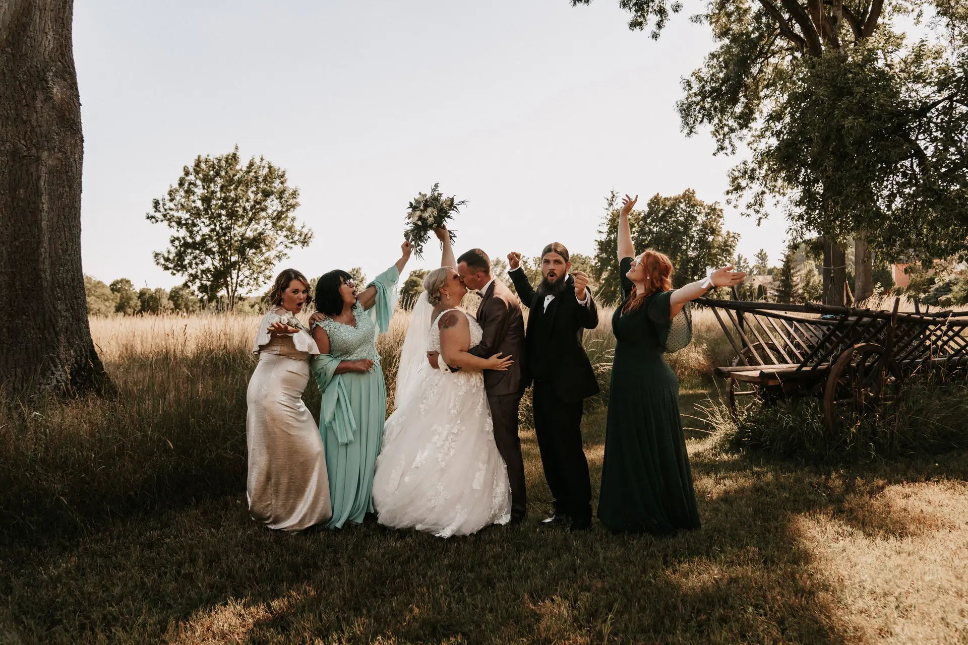 Groom With Bride Wearing Ball Gown With Shimmery Lace Motifs Valona By Sottero And Midgley