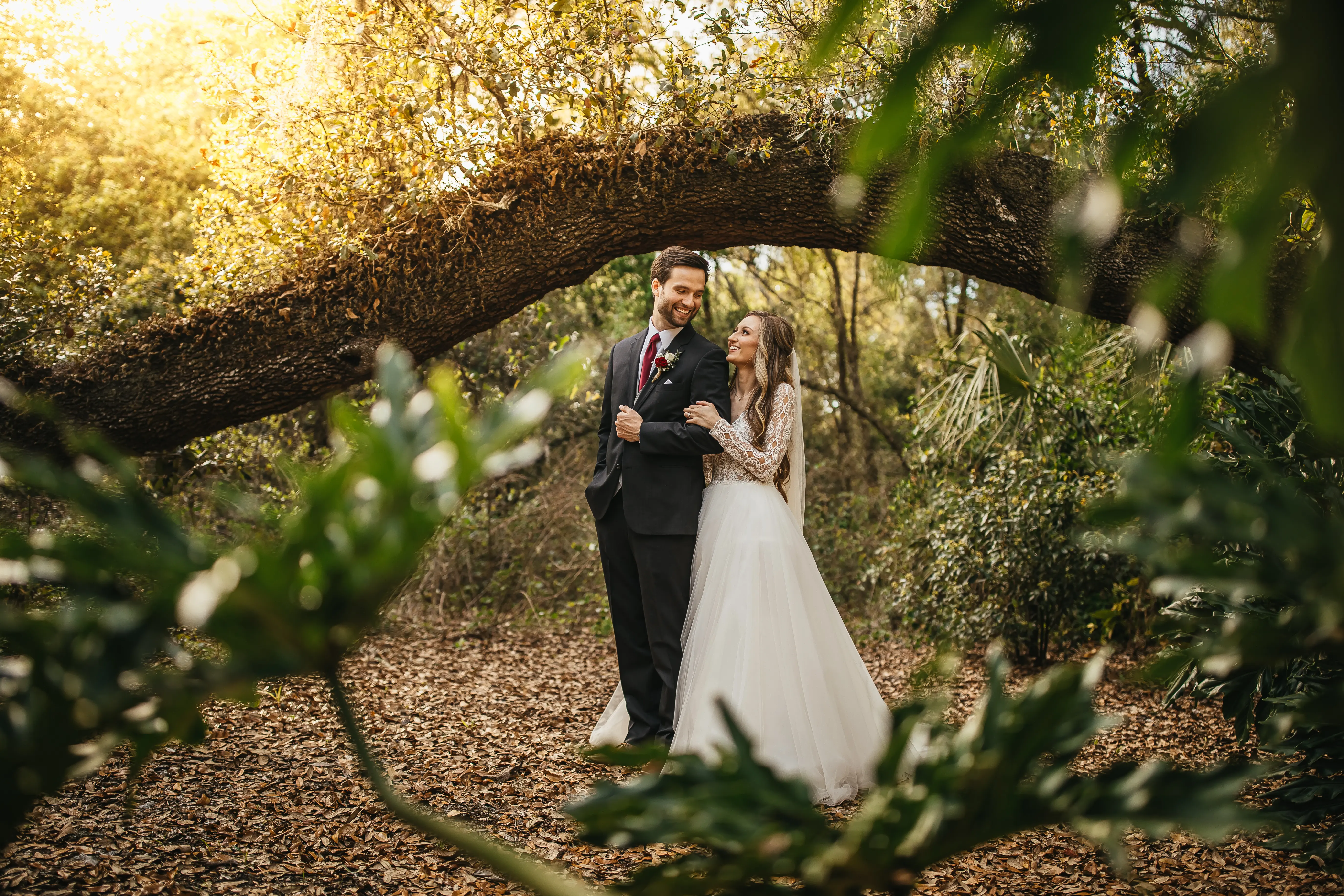 Groom With Bride Wearing Romantic Long Sleeved Ball Gown Mallory Dawn By Maggie Sottero