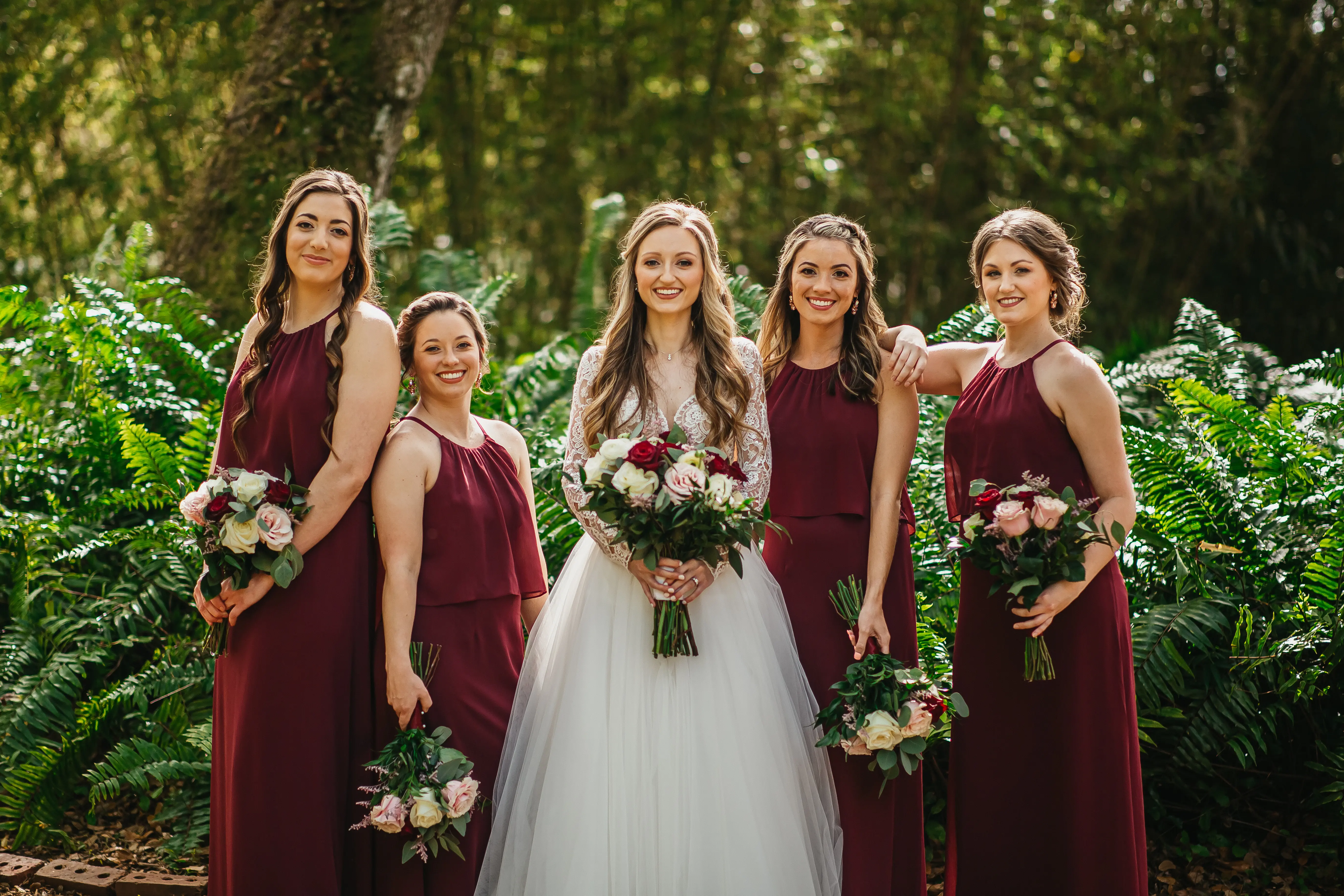 Bride Wearing Romantic Long Sleeved Ball Gown Mallory Dawn By Maggie Sottero