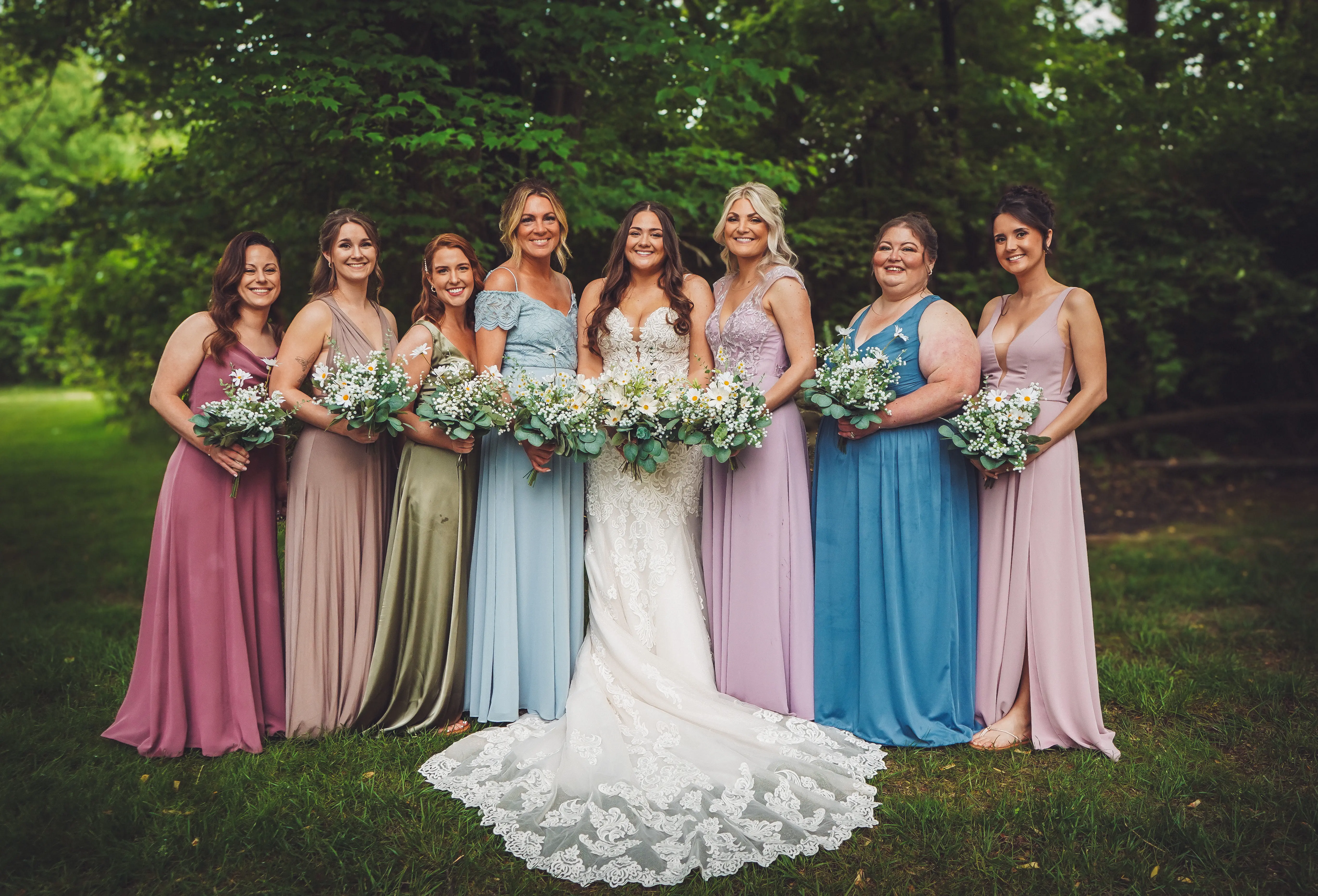 Bride wearing Fiona by Maggie Sottero with her bridesmaids