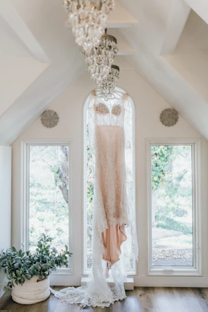 Bride In Embroidered Lace Sheath Dress Hamilton Sottero Midgley