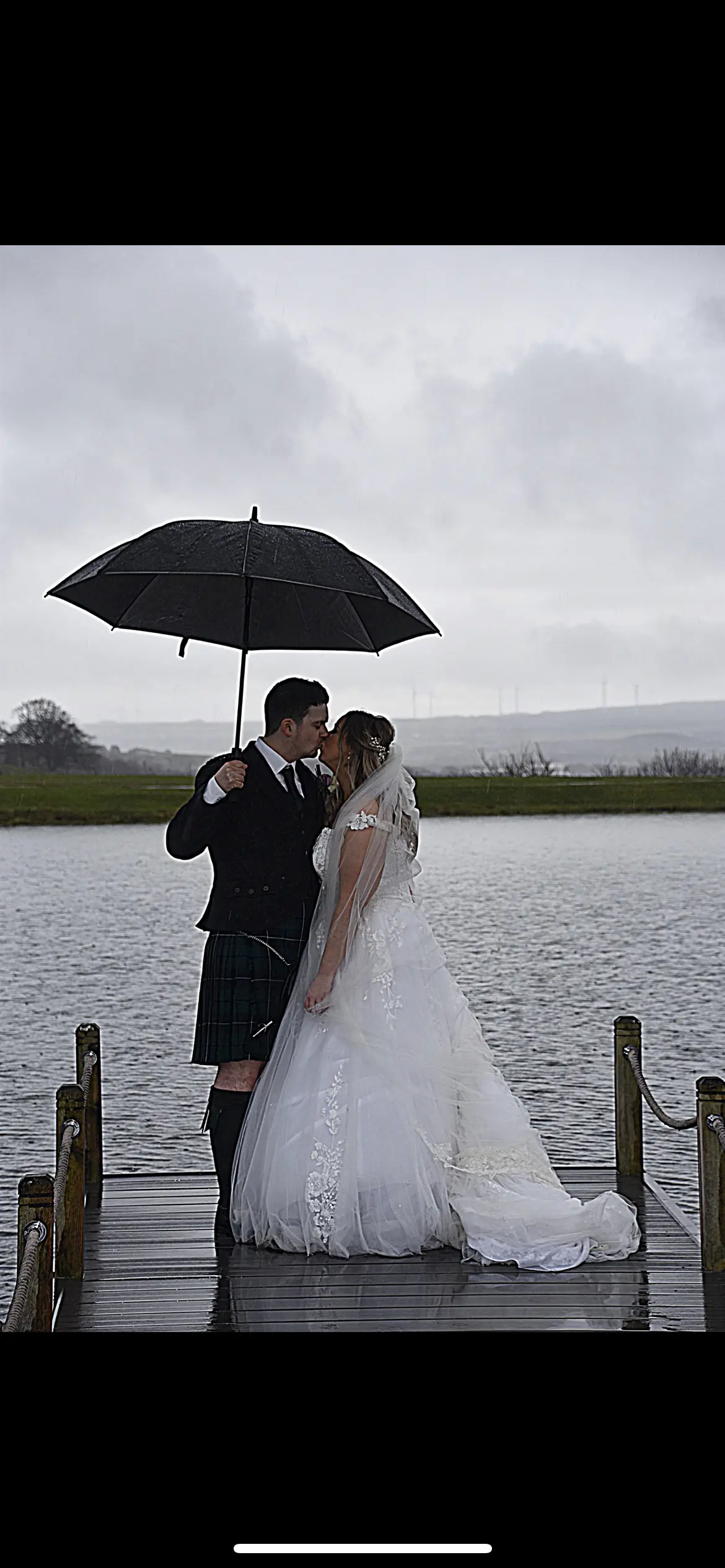 Bride In Lace Ballgown Called Harlem By Maggie Sottero With Groom