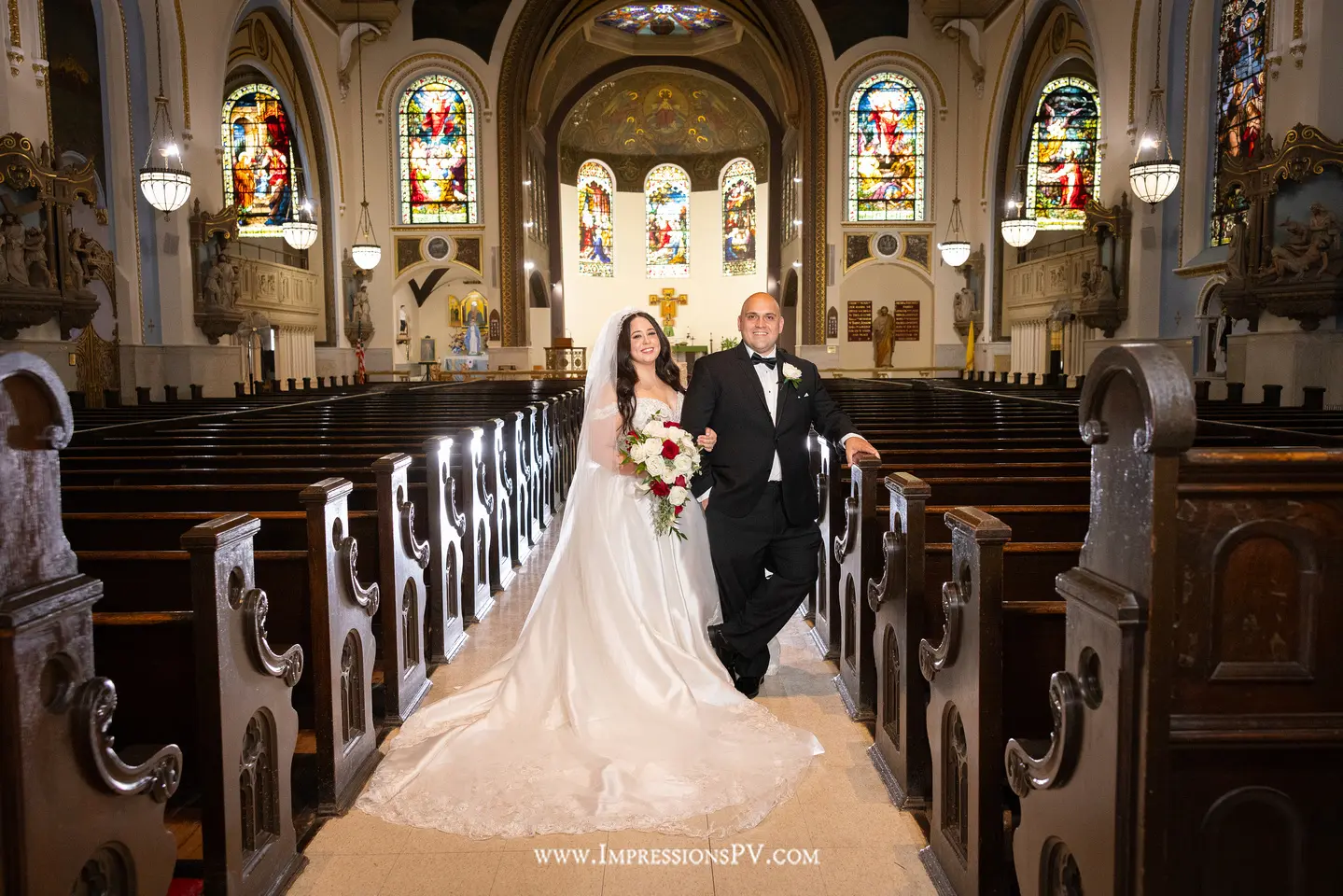 Groom With Bride Wearing Satin Ballgown Kimora By Sottero And Midgley