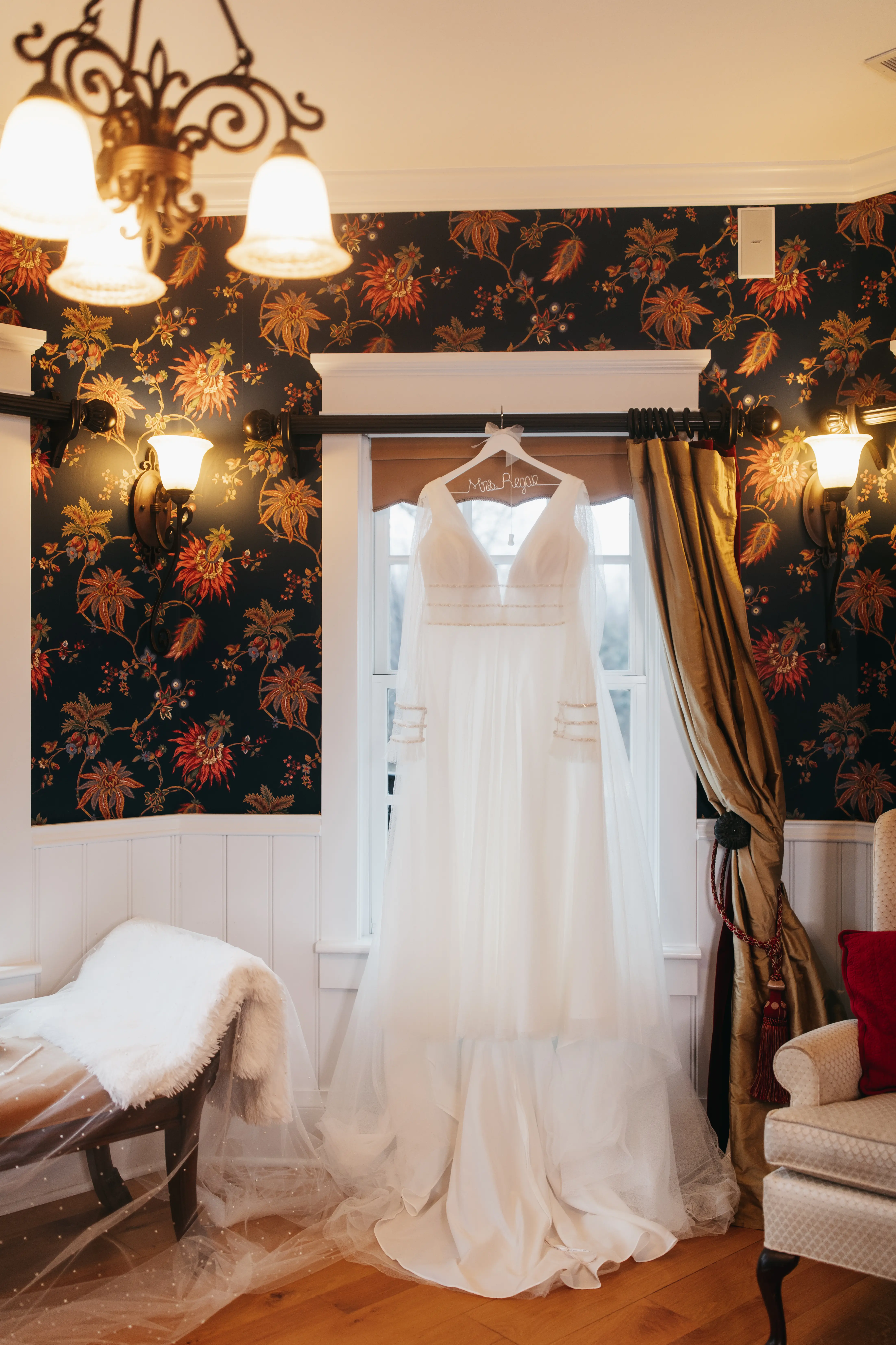 Hanging Joanne wedding dress by Rebecca Ingram