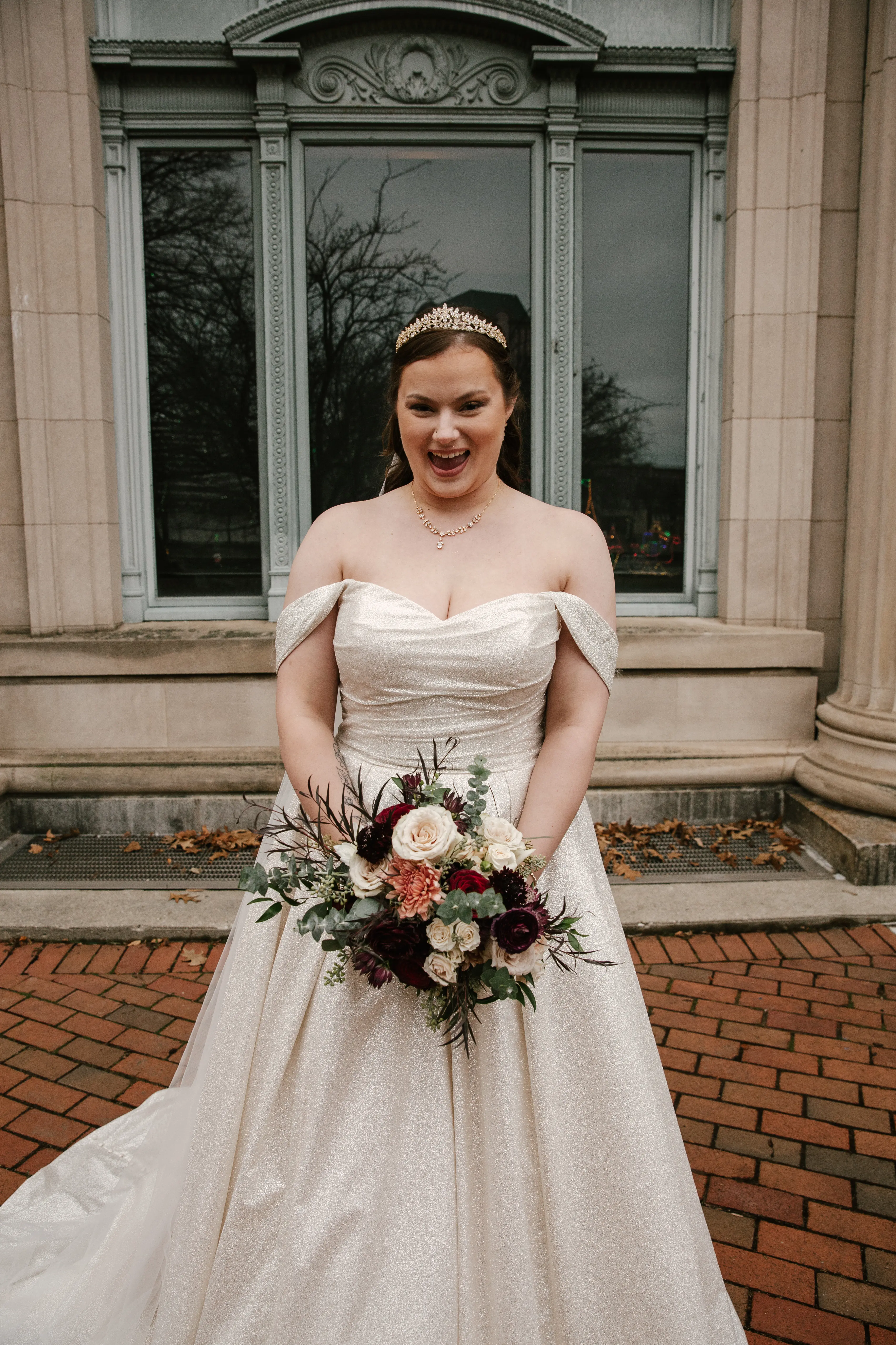 Bride in Wedding Dress With Sparkles Named Anniston By Maggie Sottero