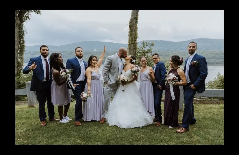 Groom With Bride Wearing Sparkle Tulle Ballgown Yasmin By Maggie Sottero