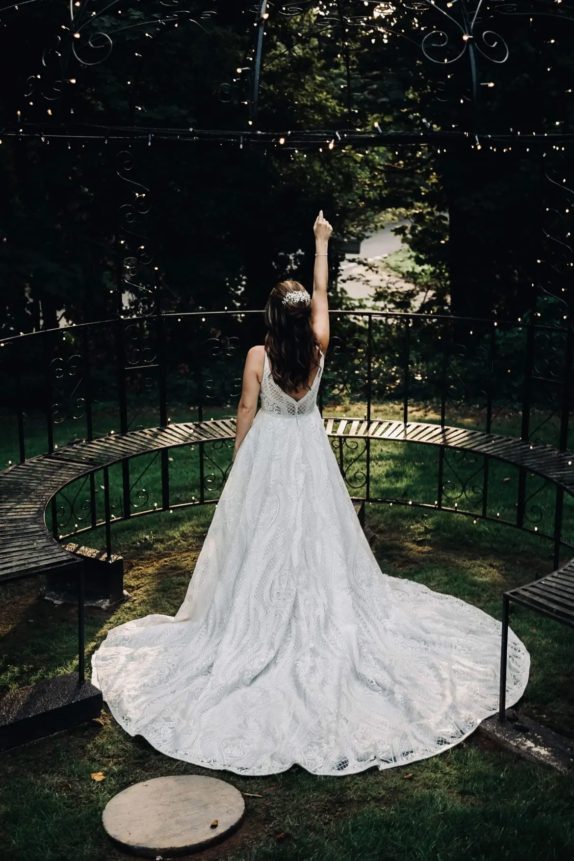 Bride Wearing Boho Lace Wedding Dress Called Roxanne By Sottero And Midgley