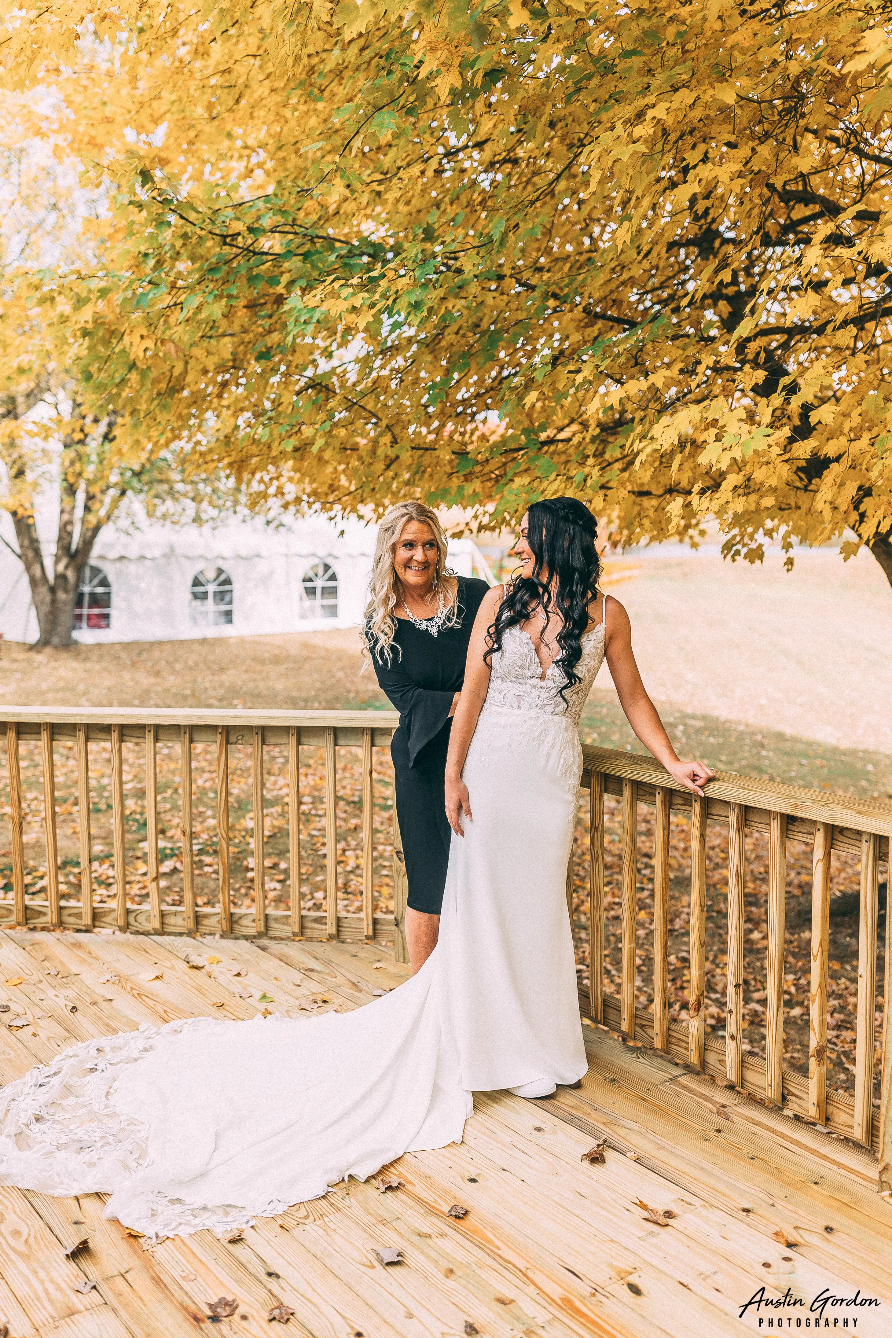 Bride Wearing Crepe Sheath Wedding Dress Called Alda By Rebecca Ingram With Mother