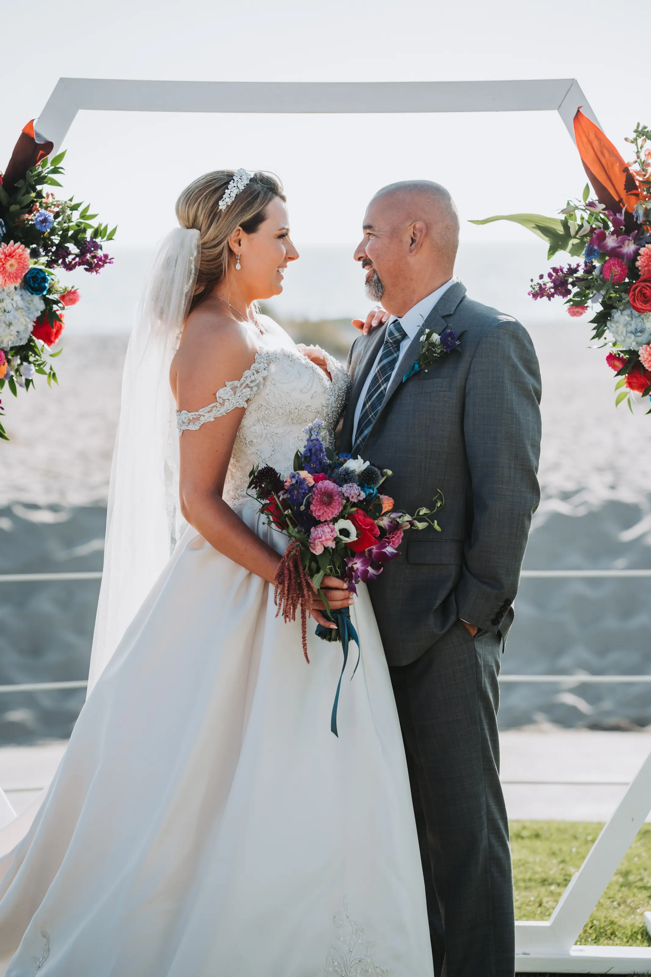 Groom With Bride Wearing Satin Ballgown Kimora By Sottero And Midgley