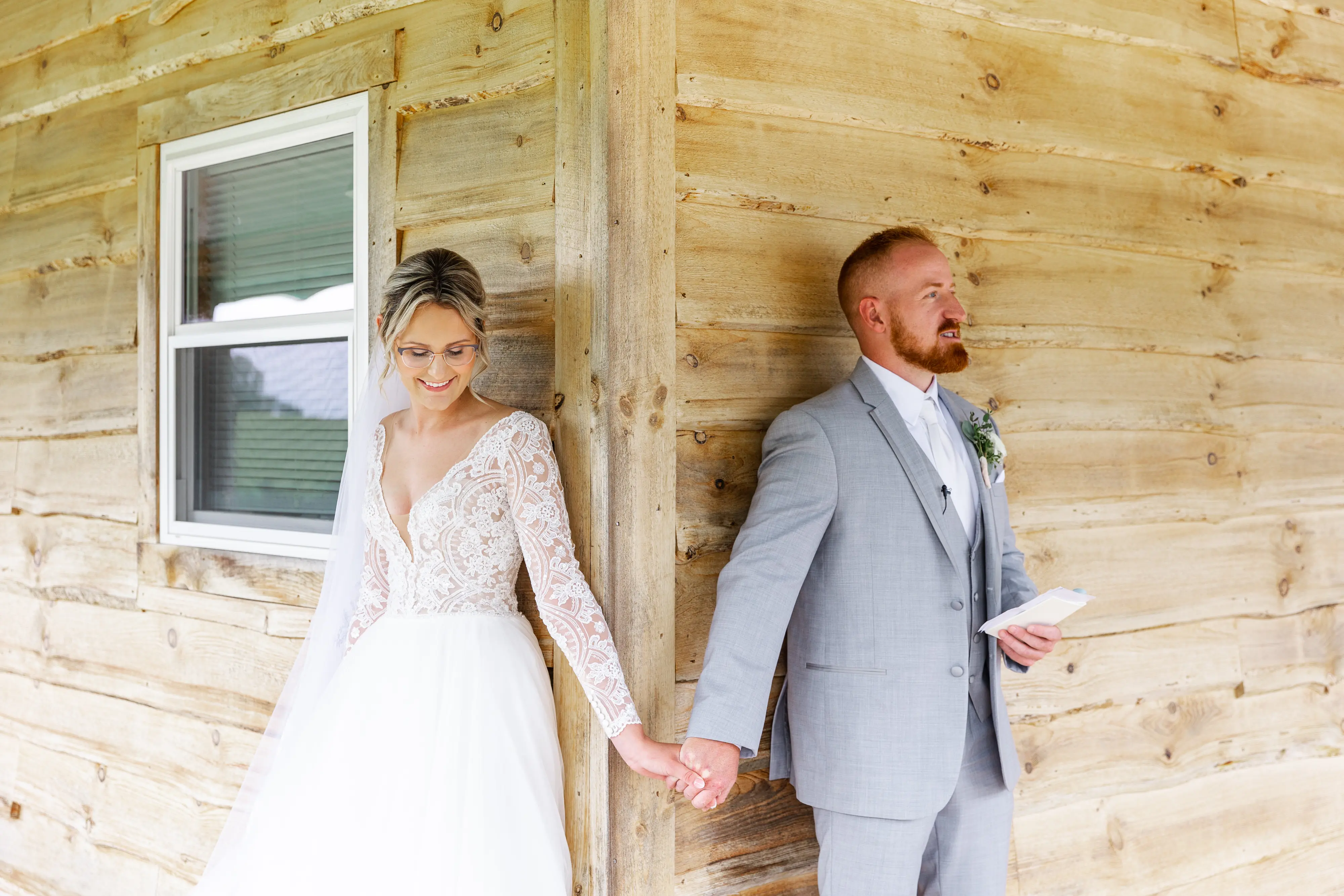 Groom With Bride Wearing Romantic Long Sleeve Ball Gown Mallory Dawn By Maggie Sottero