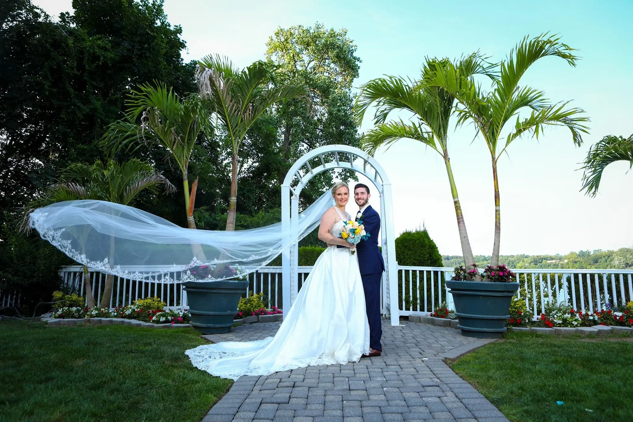 Groom With Bride Wearing Elegant Satin Ball Gown Kimora By Sottero And Midgley