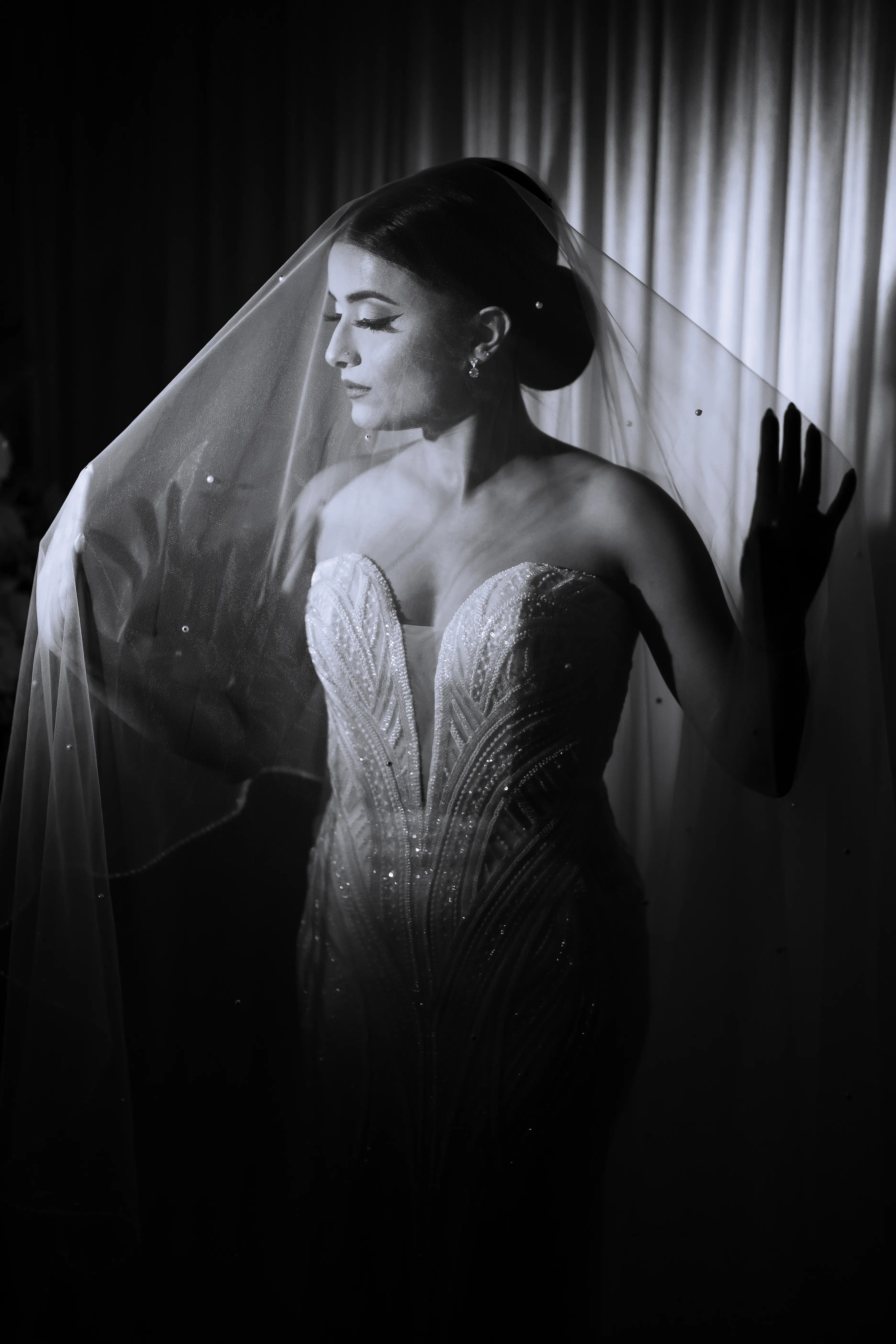 Bride In White Beaded Wedding Dress Named Positano By Sottero And Midgley