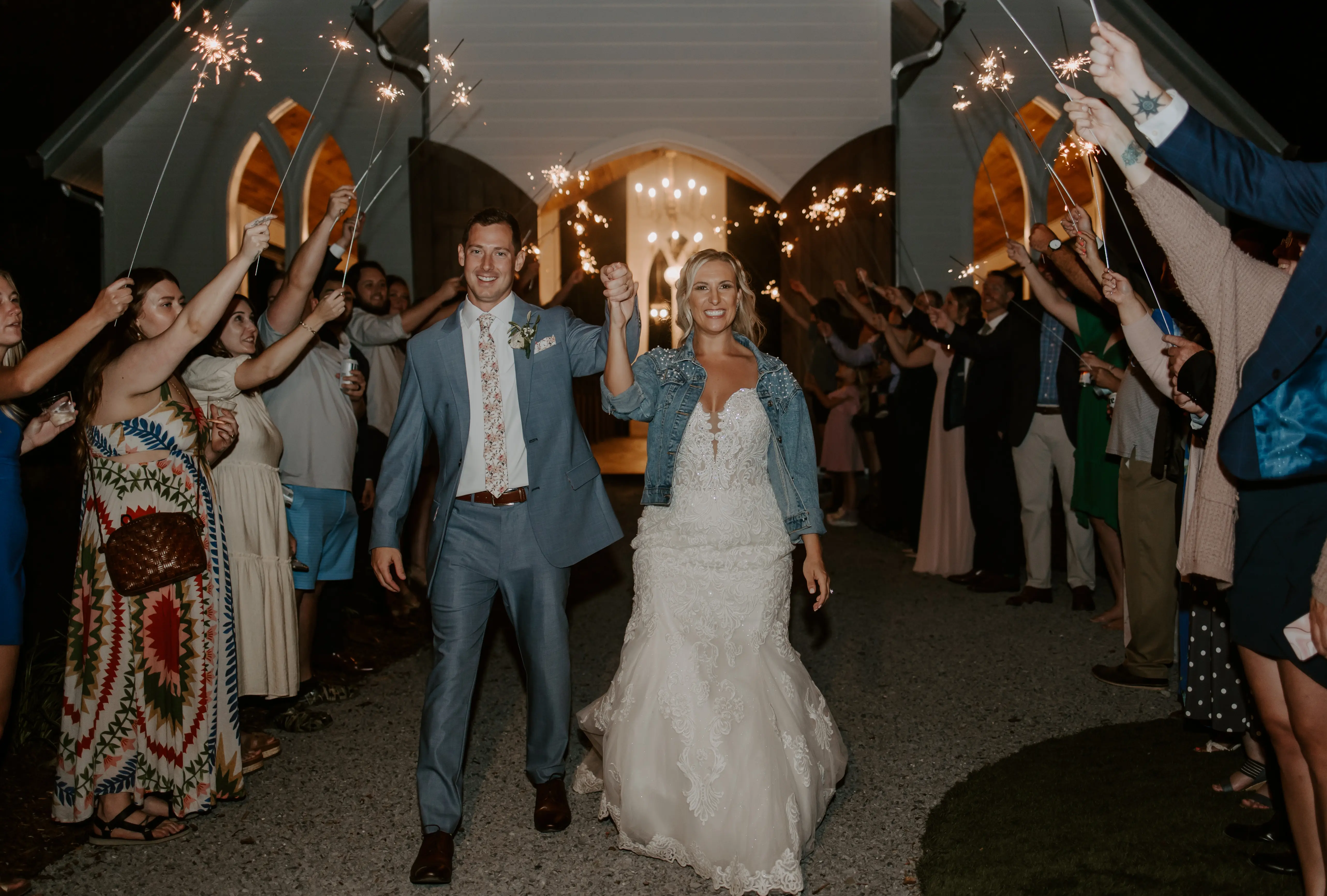 Reception Exit Bride In Sparkly Lace Gown Called Fiona By Maggie Sottero