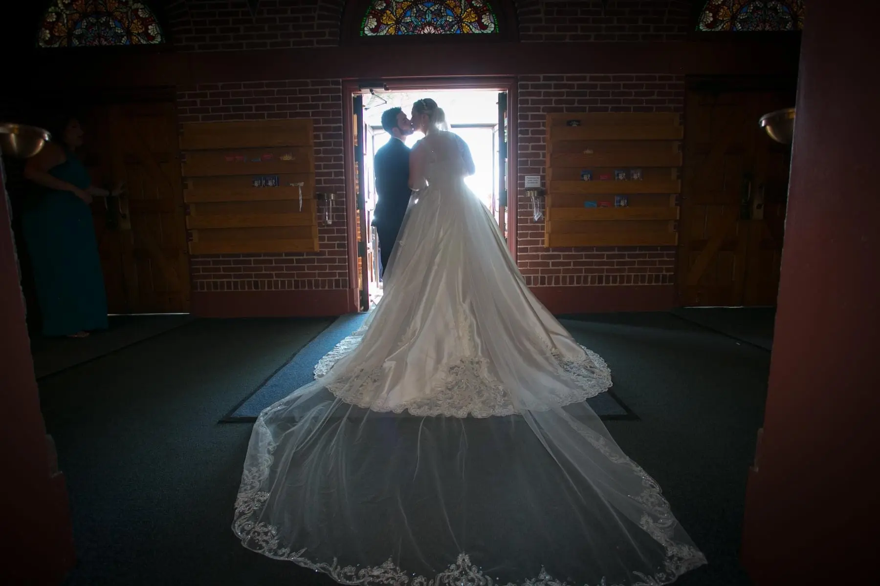 Groom With Bride Wearing Elegant Satin Ball Gown Kimora By Sottero And Midgley