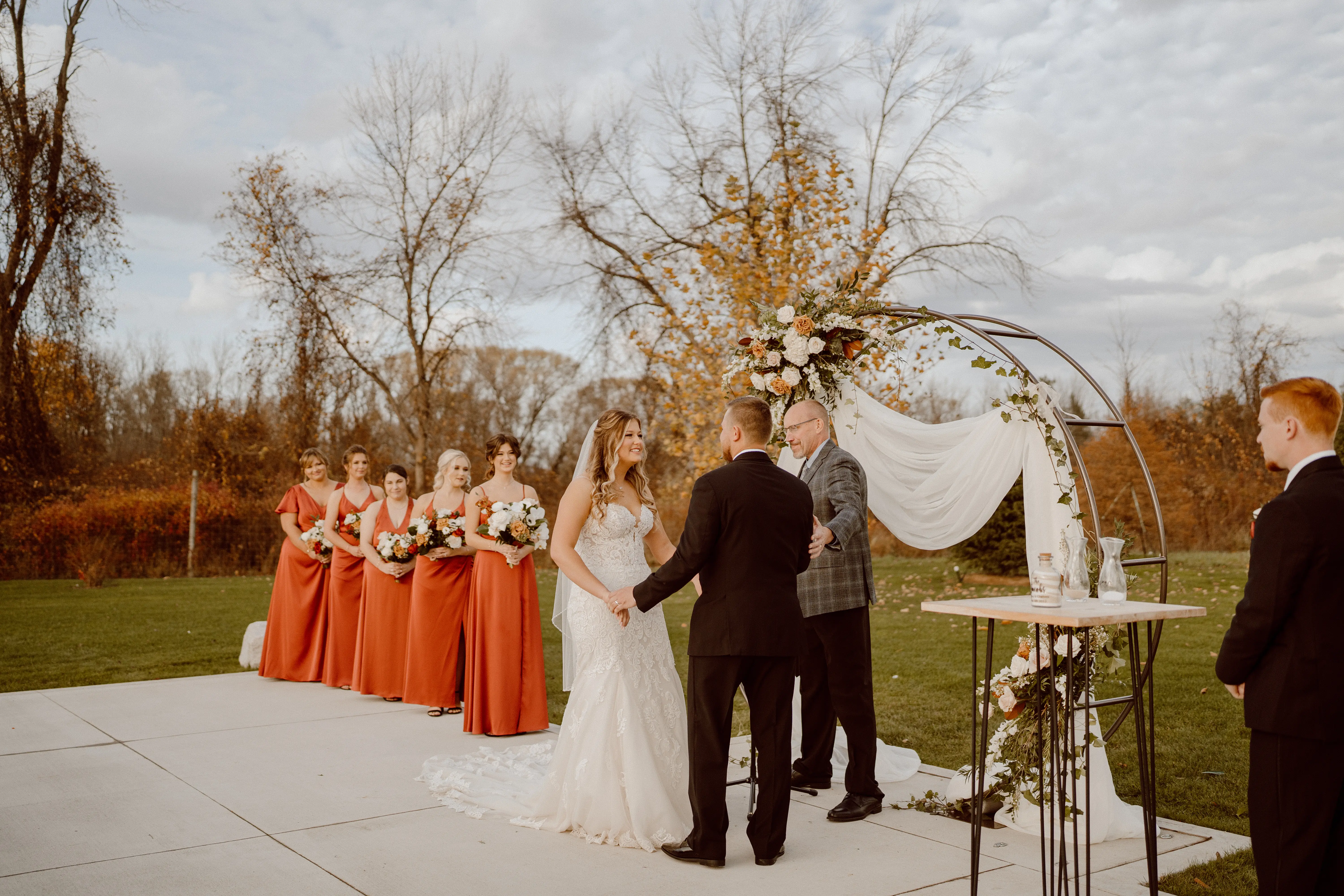 Real Bride in Sparkly Lace Fit-and-Flare Bridal Dress with Plunging Illusion Sweetheart Neckline Called Fiona by Maggie Sottero