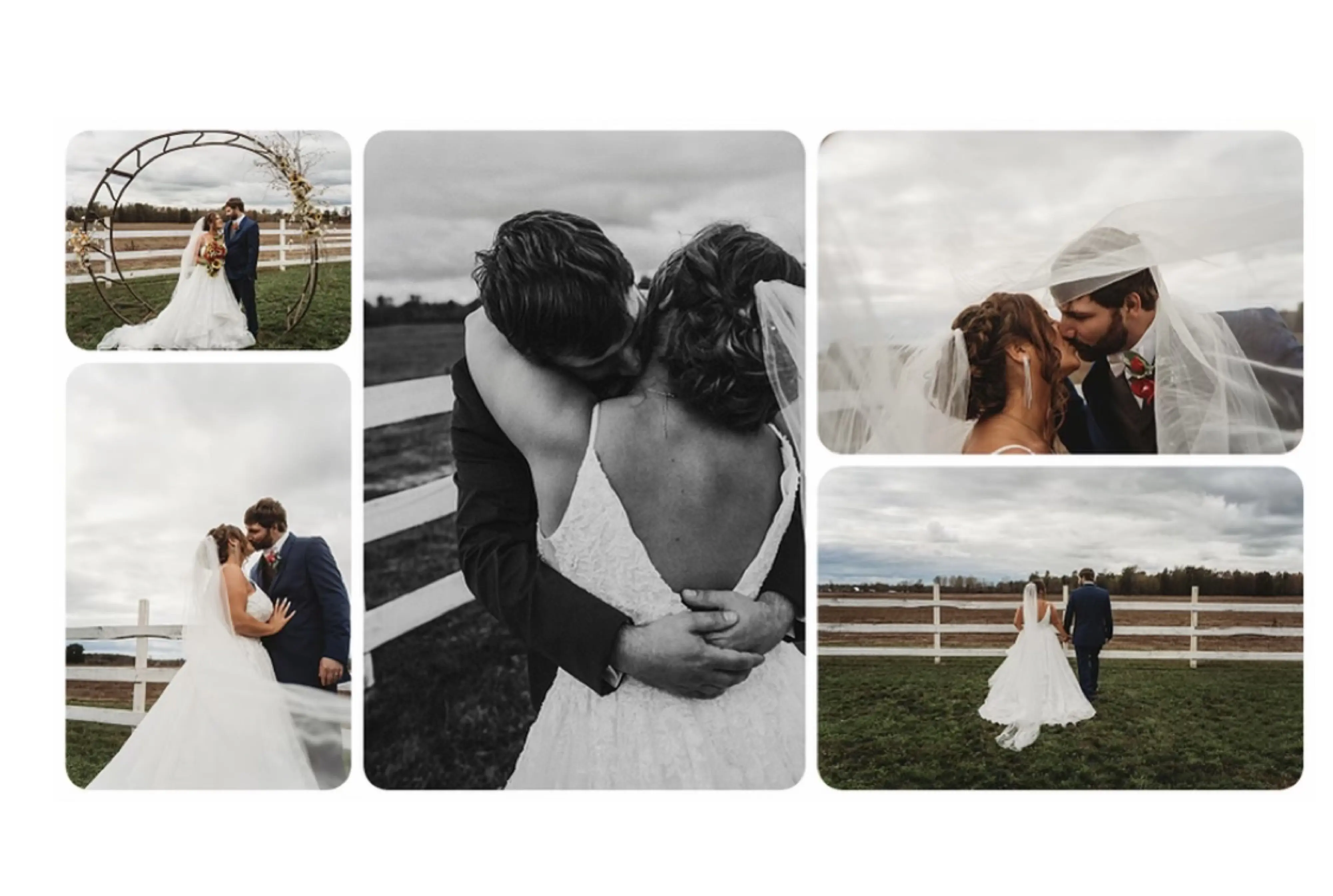 Bride In Lace Ruffled Wedding Dress Called Yuri By Maggie Sottero With Groom