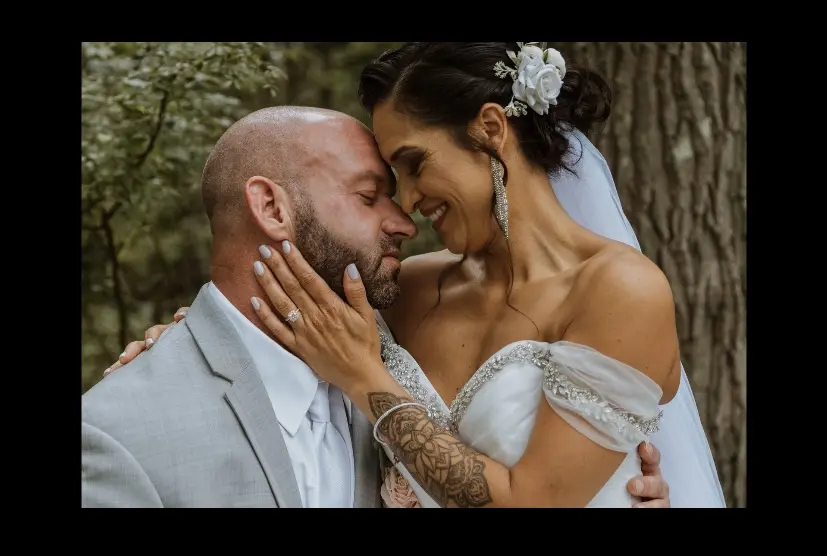 Groom With Bride Wearing Sparkle Tulle Ballgown Yasmin By Maggie Sottero