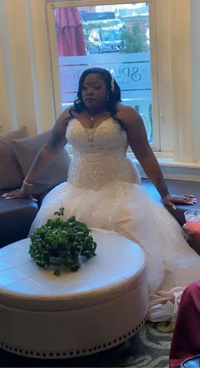 Bride In Beaded Lace Mermaid Wedding Dress Called Lonnie Lynette By Maggie Sottero