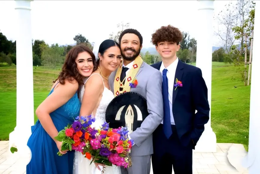 Bride In Floral A-line Laramie Sottero Midgley With Guests