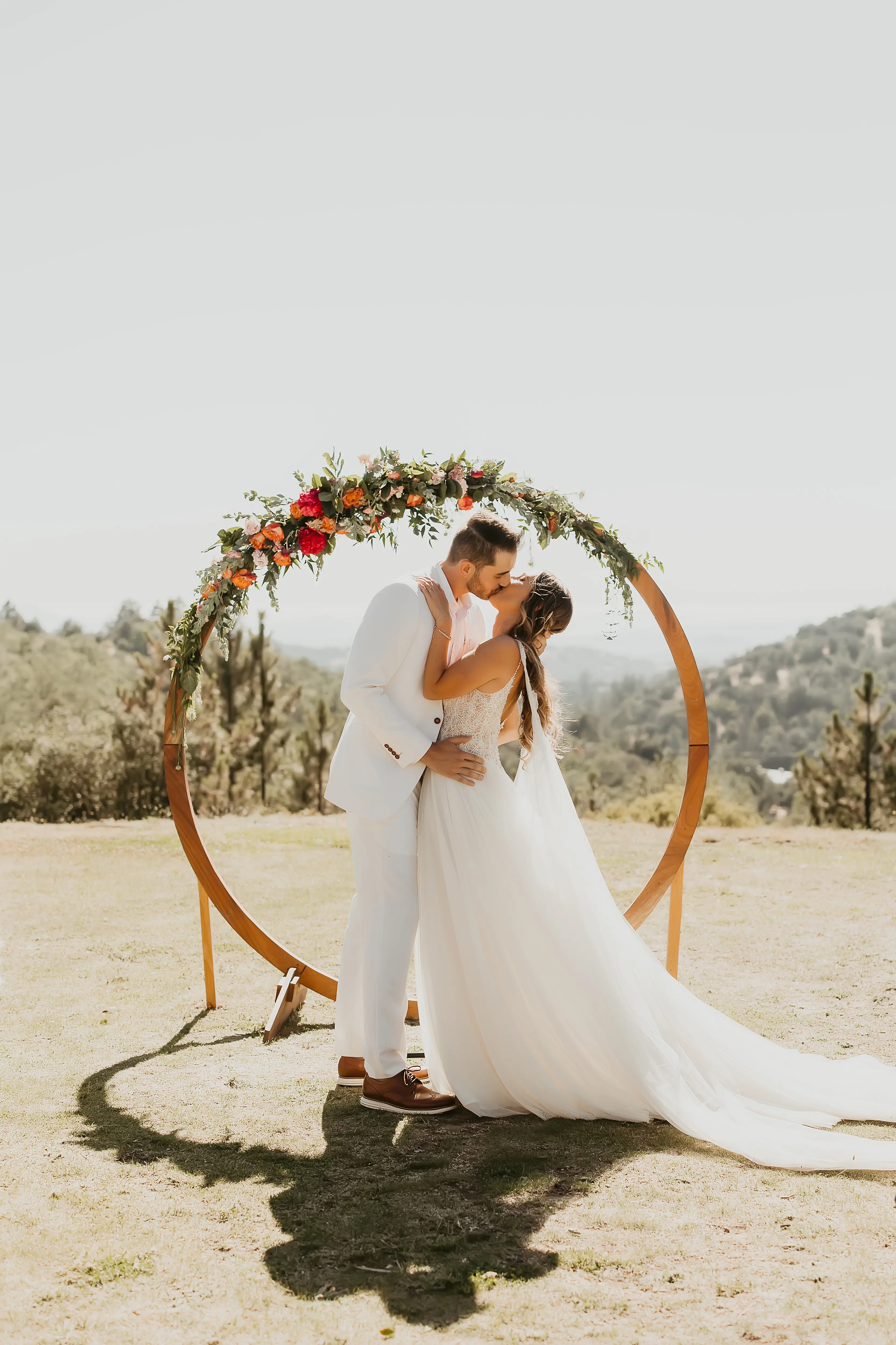 Bride Wearing A-Line Wedding Dress