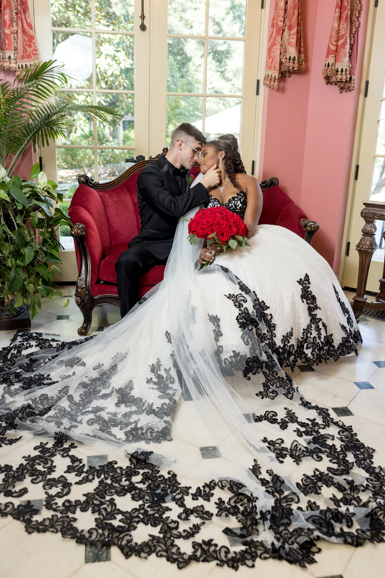 black and ivory wedding dresses Tristyn Lace Ball Gown Dress | Maggie Sottero black wedding dresses