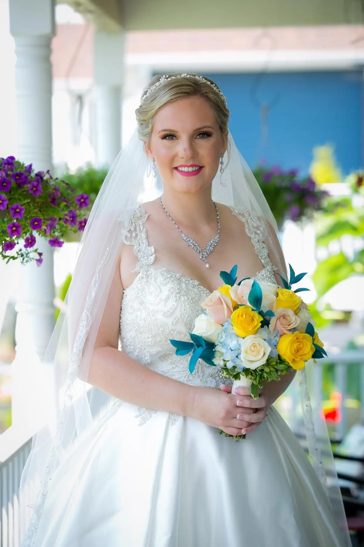 Bride Wearing Elegant Satin Ball Gown Kimora By Sottero And Midgley