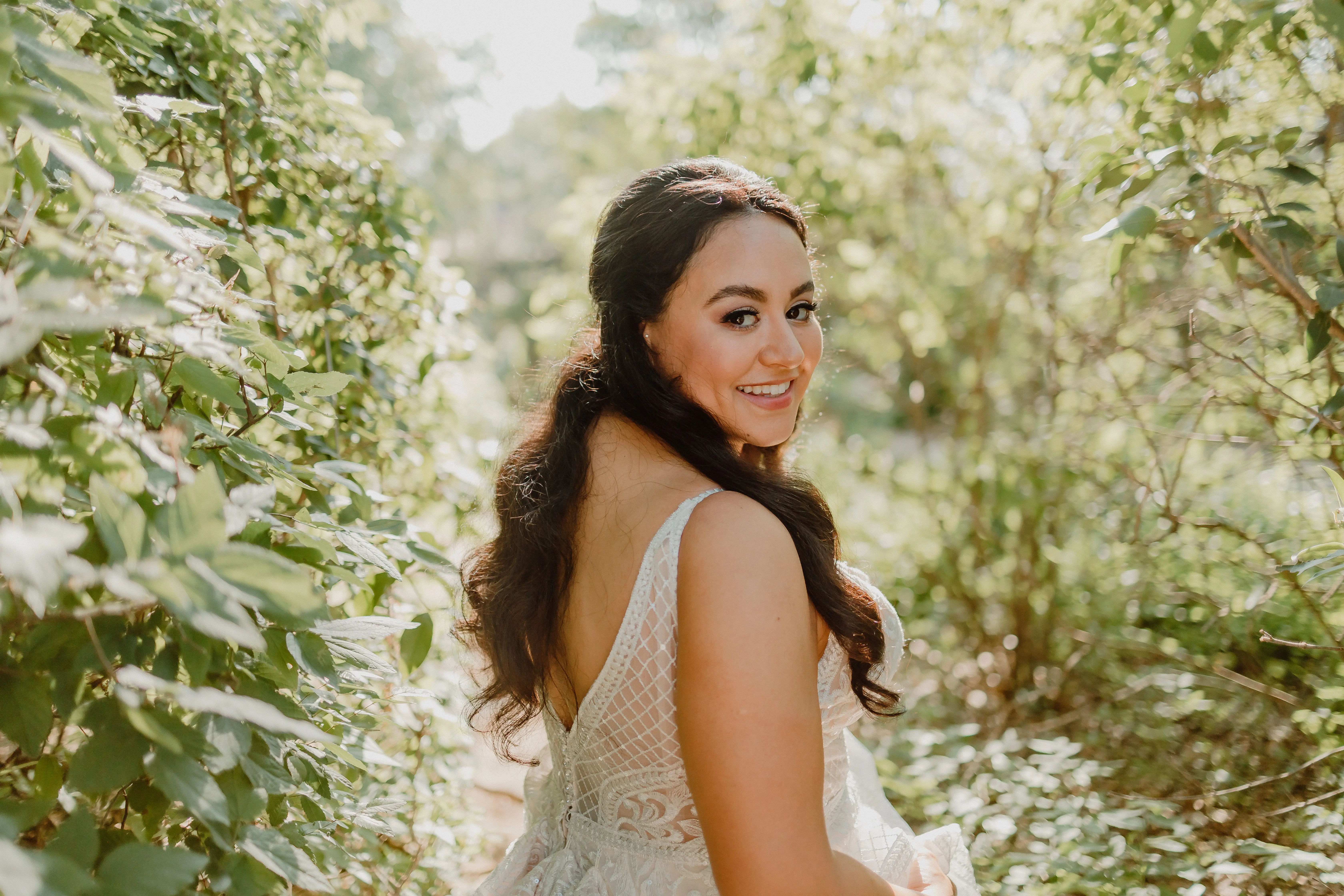 Bride In Bohemian Inspired Lacey Wedding Dress Called Roxanne By Sottero And Midgley