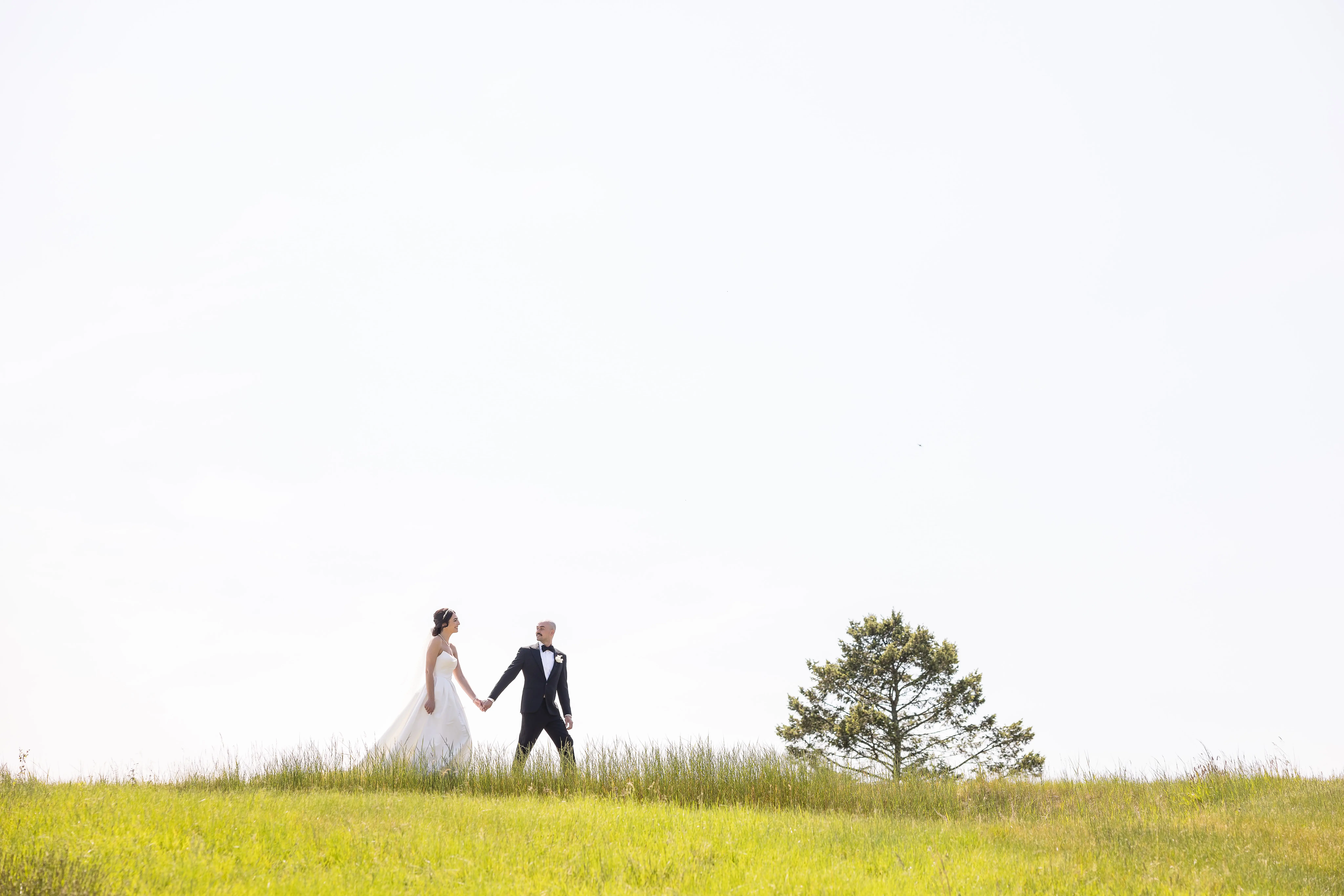 Bride In Sleeveless And Thigh-high Slit Aspen Sottero Midgley With Groom