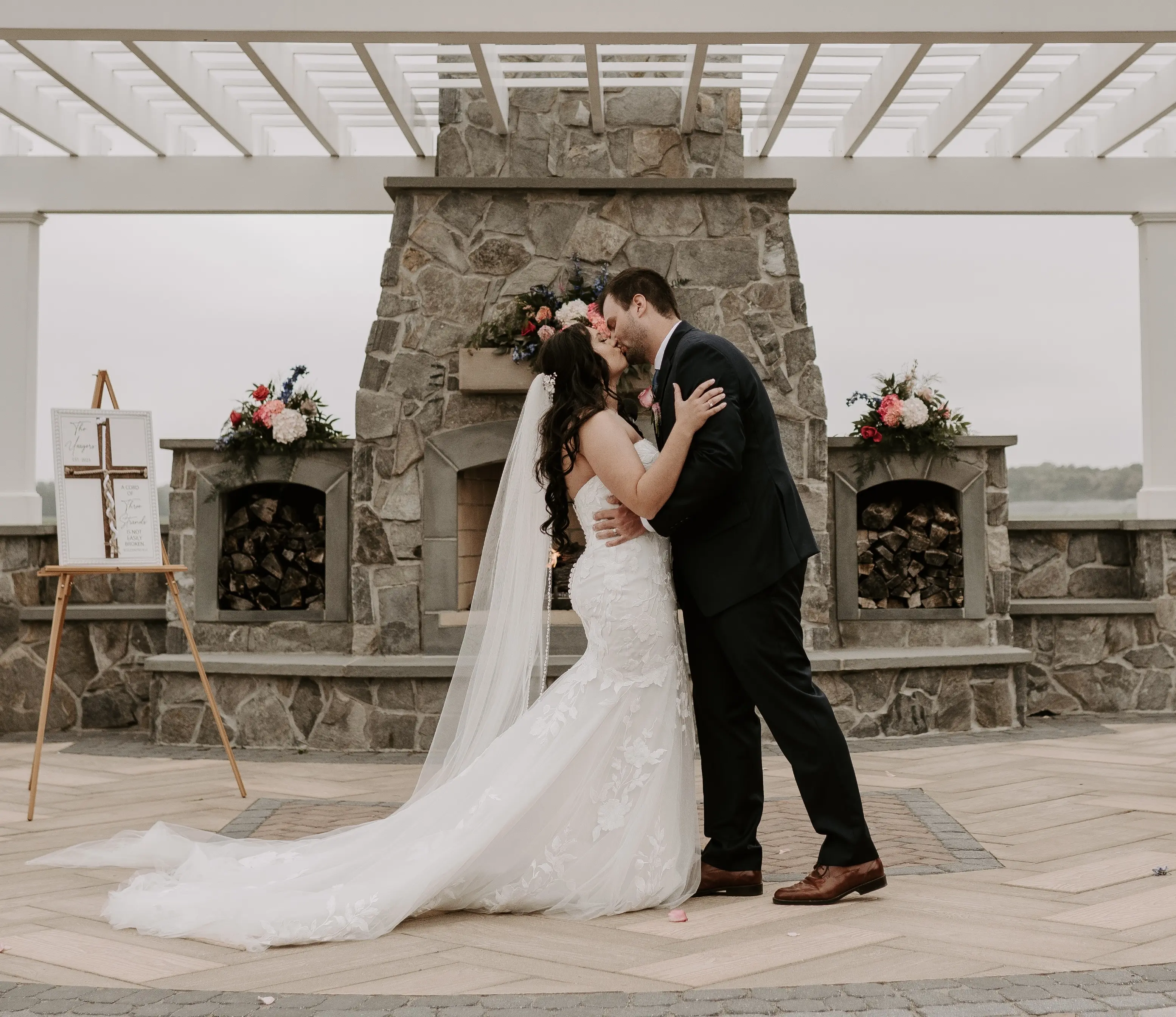 Bride In Floral Mermaid Hattie Rebecca Ingram With Groom