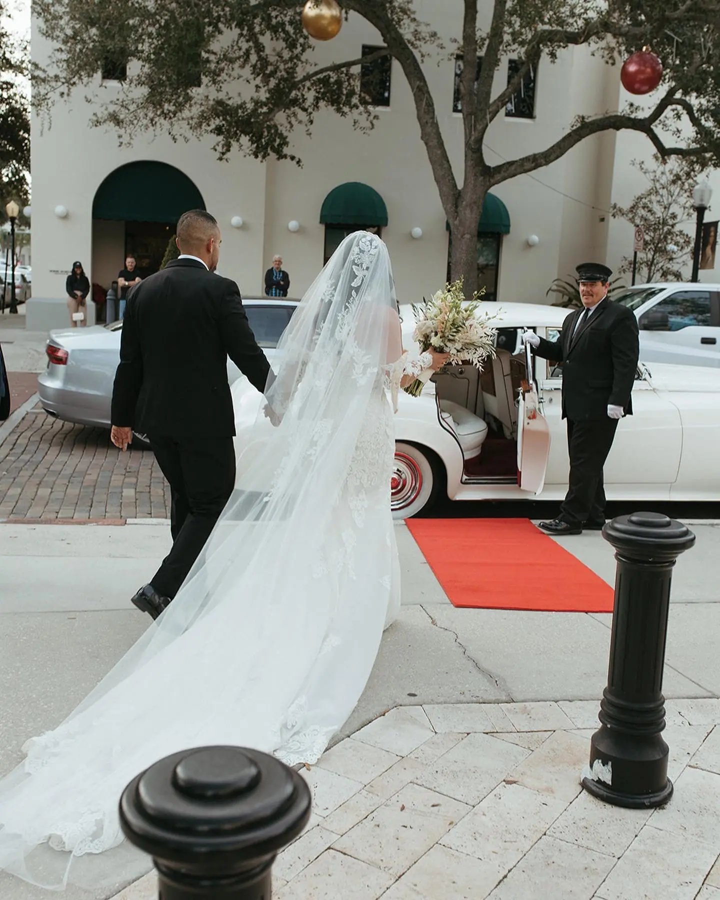 Groom With Bride Wearing Sparkly Lace Fit-And-Flare Fiona By Maggie Sottero