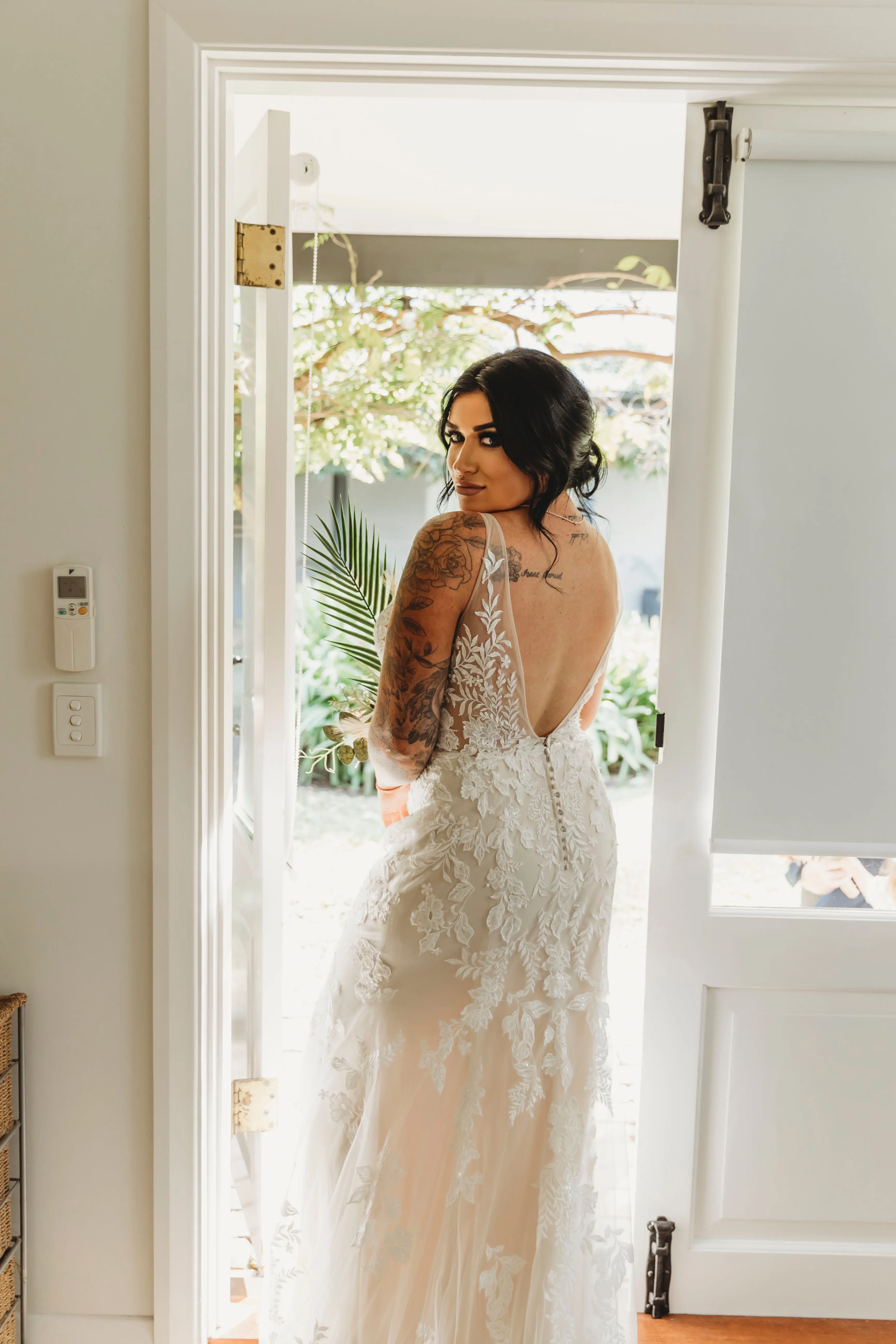 Bride In V-Back Gown Called Greenley Lane By Maggie Sottero