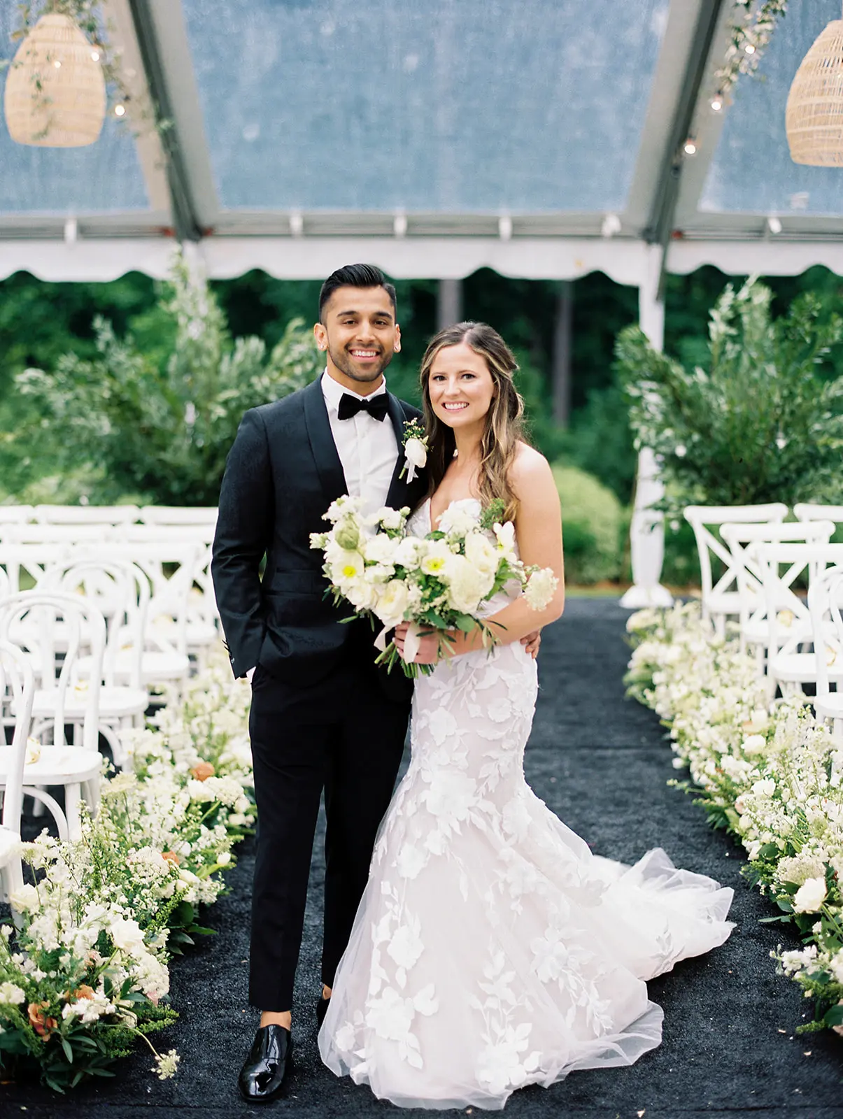 Bride In Floral Mermaid Hattie Rebecca Ingram With Groom