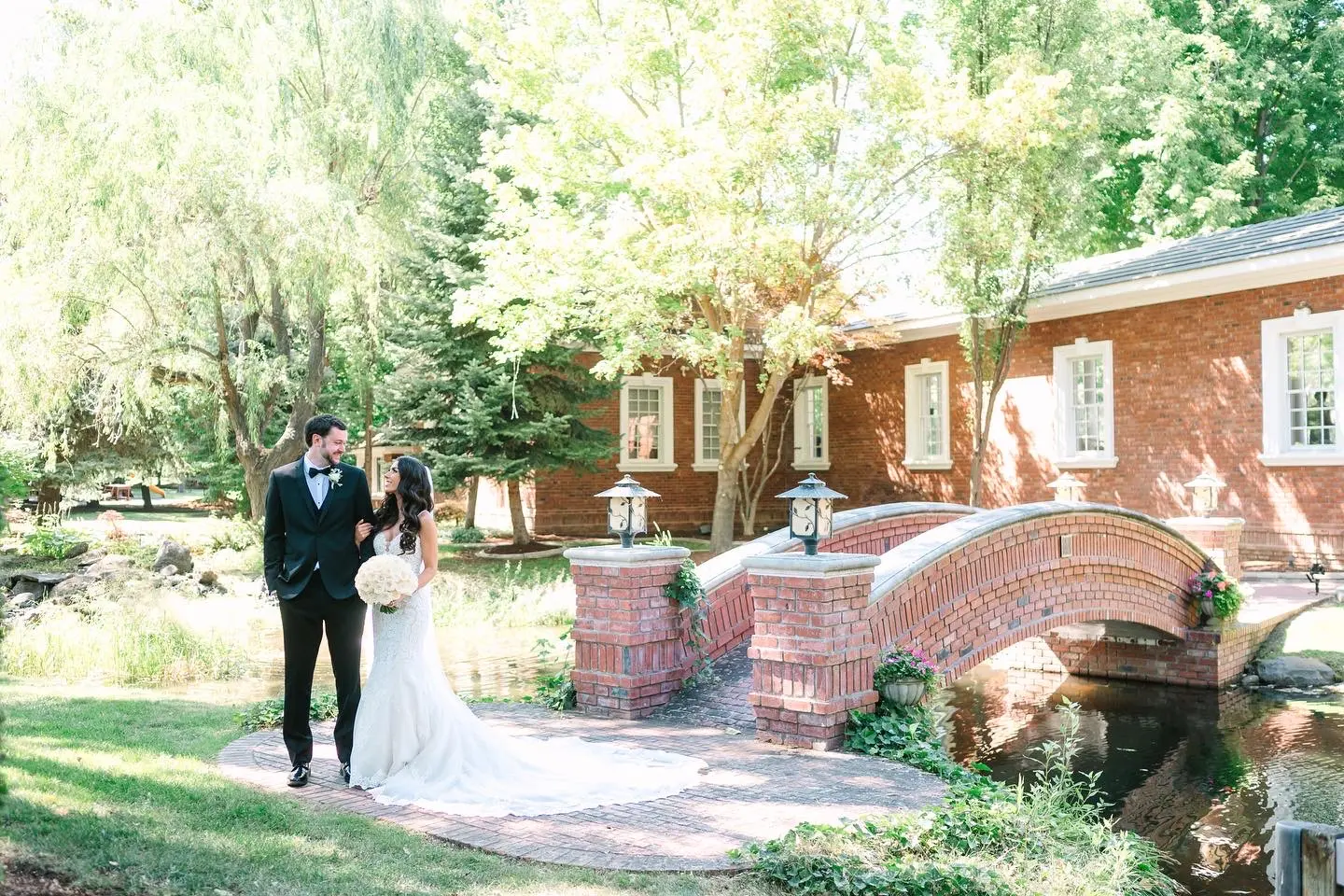 Groom With Bride Wearing Sparkly Lace Fit-And-Flare Fiona By Maggie Sottero