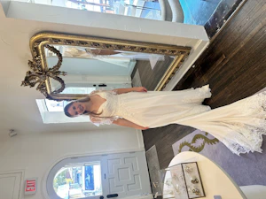 Bride wearing Primrose wedding dress by Maggie Sottero