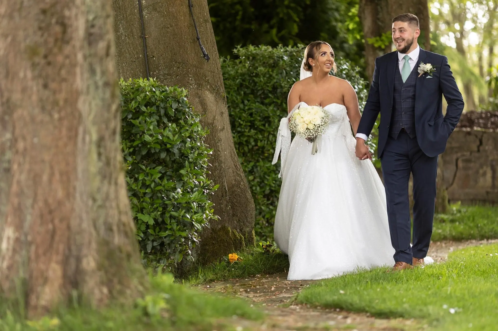Bride In Strapless Ballgown Shasta Sottero Midgley With Groom