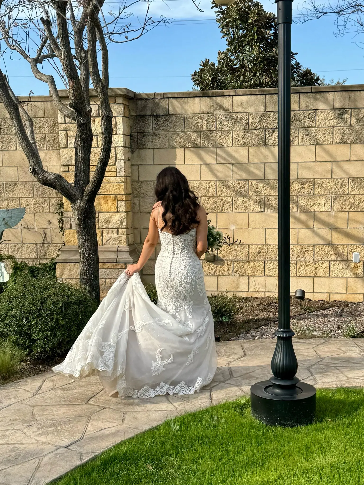 Bride Wearing Fit-n-Flare Wedding Dress Called Fiona By Maggie Sottero